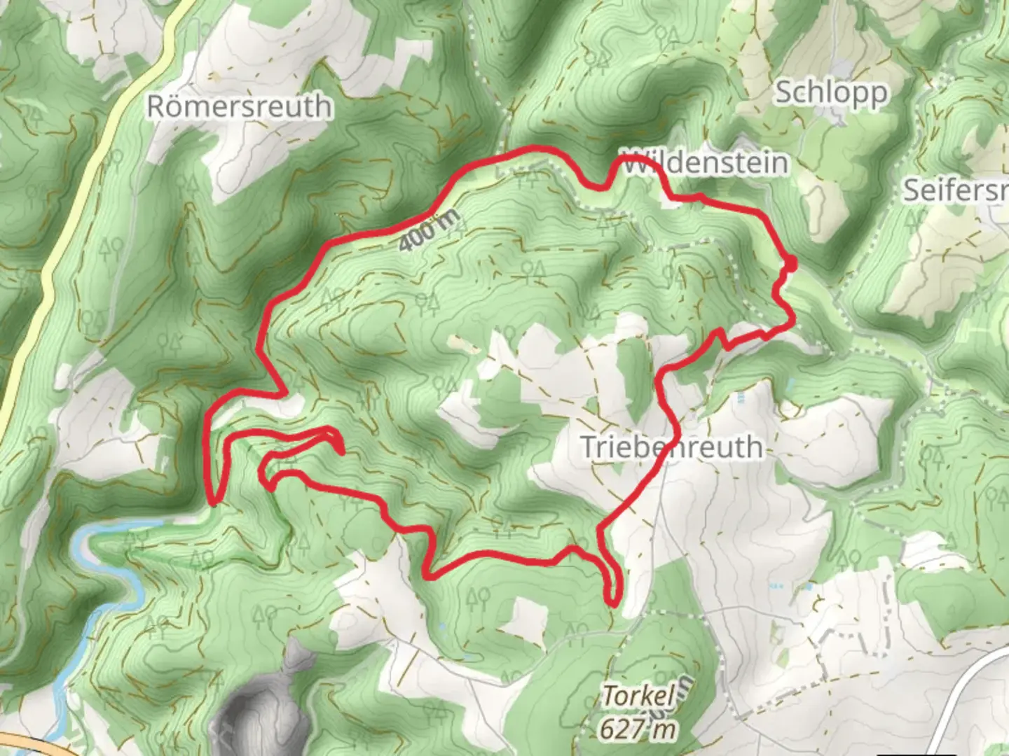 An image depicting the trail Geo Pfad Steinachtal and its surrounding area.