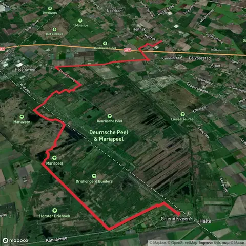Kerk to Rechte Heitraksedijk via Griendtsveen and Mariapeel