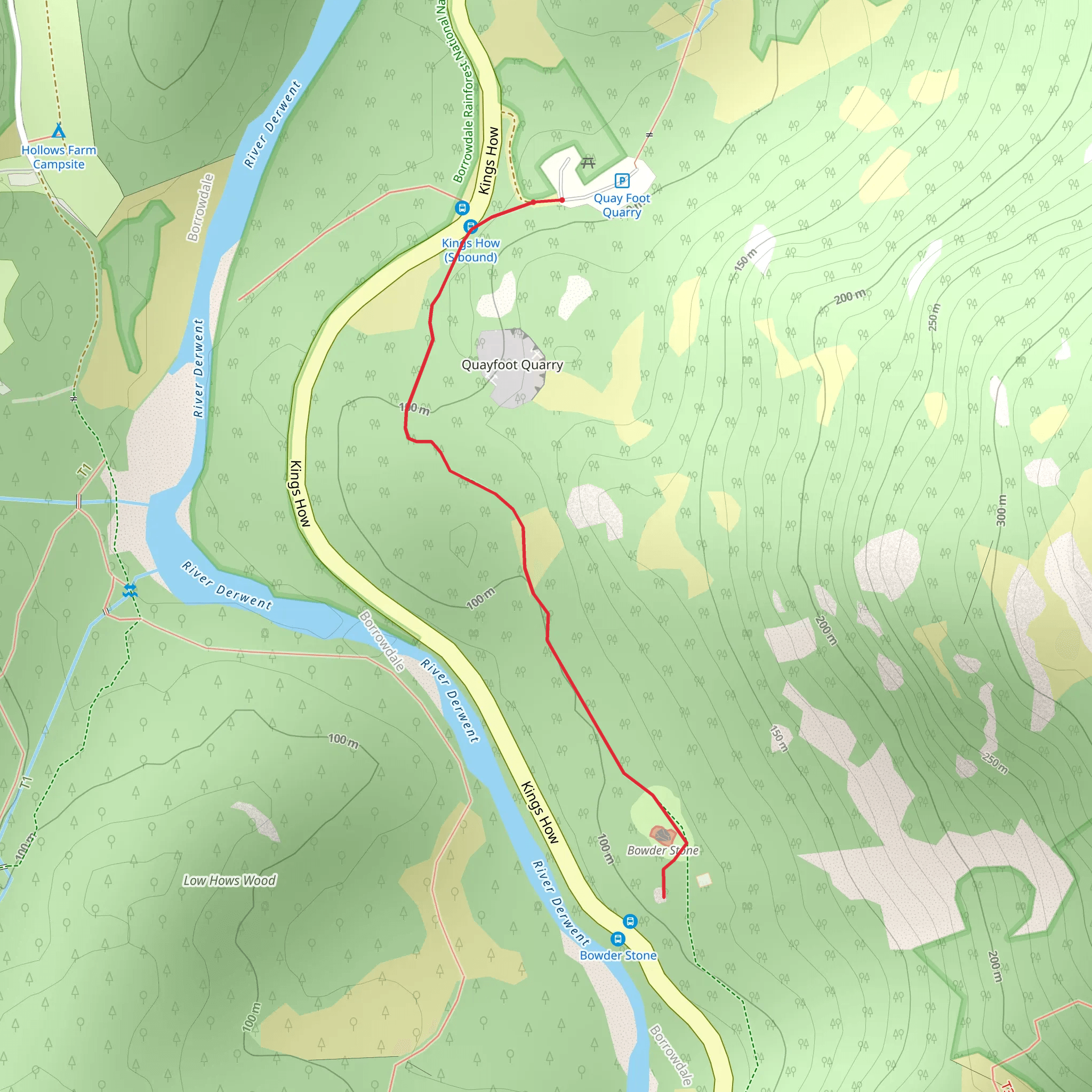 Bowder Stone Walk mobile static map