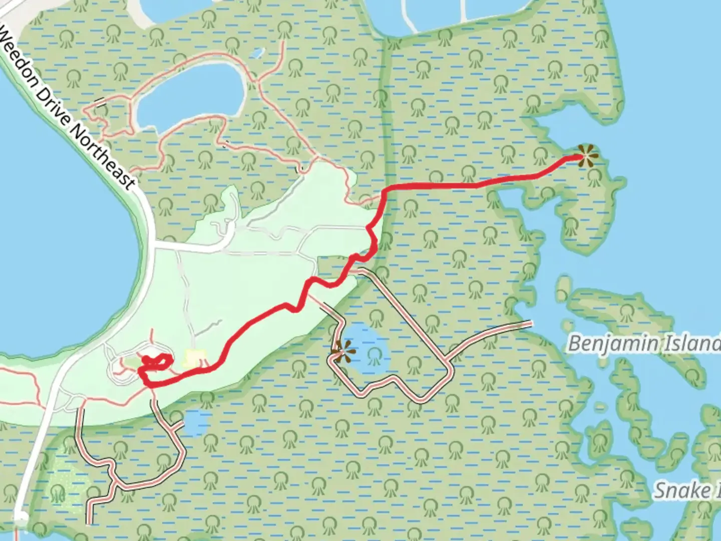 An image depicting the trail Upland and Lookout Point Trail and its surrounding area.
