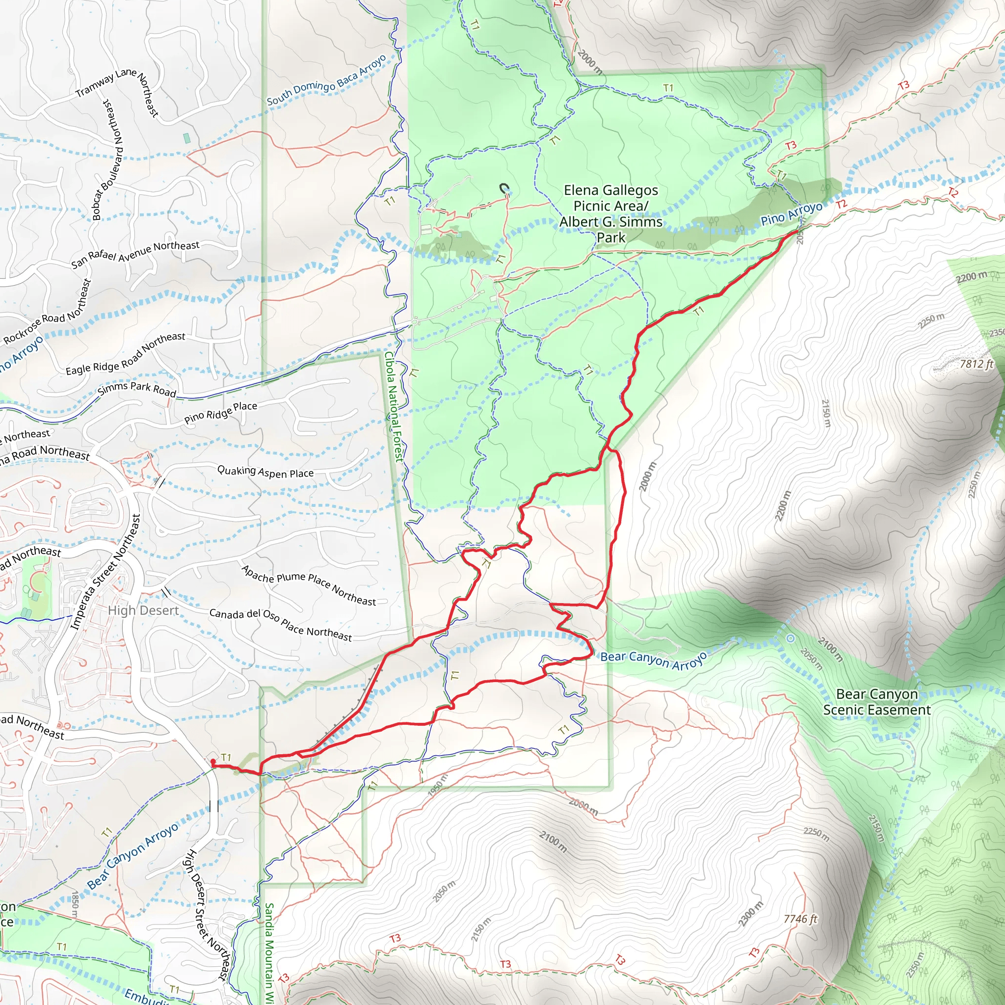 Michael Emery, Trail 341 and Bear Canyon Arroyo Loop Trail mobile static map