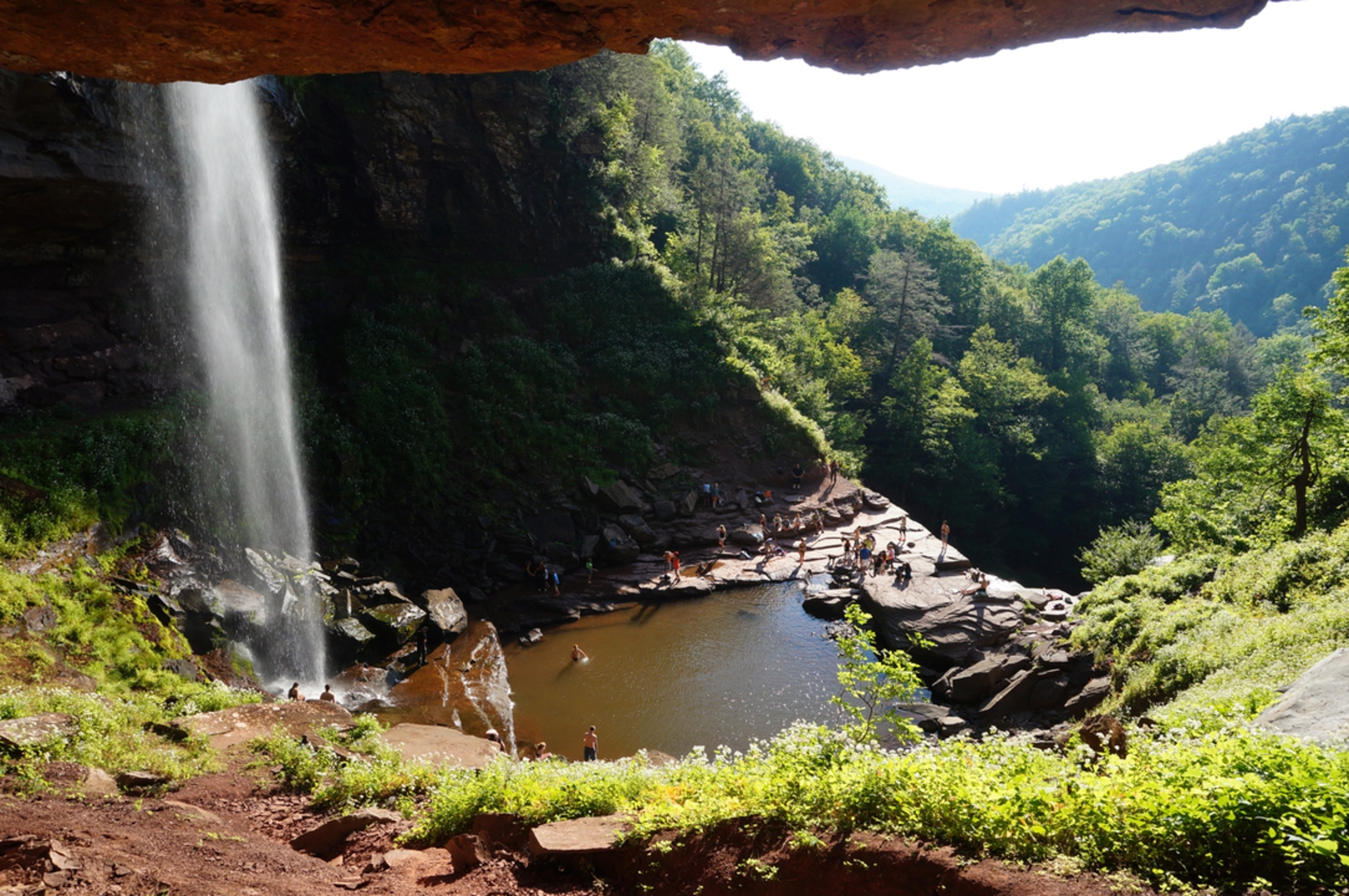 An image depicting the trail Lower Plotter Kill Loop Falls Trail and its surrounding area.