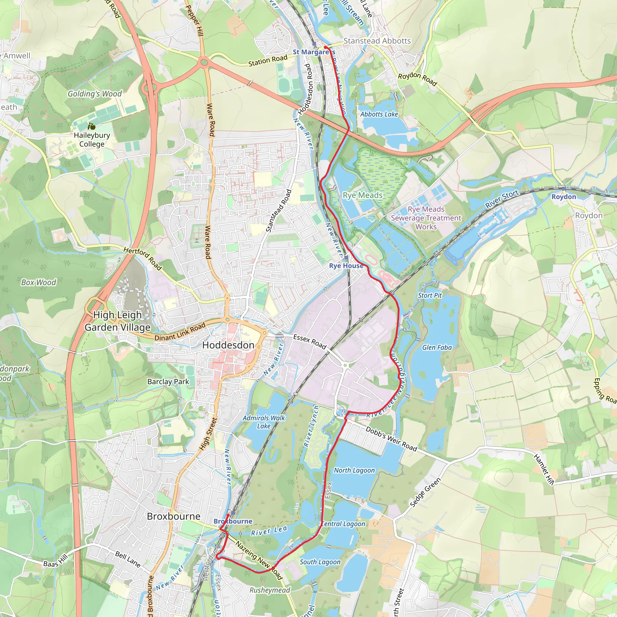 Broxbourne to St Margarets Walk | Hertfordshire | England