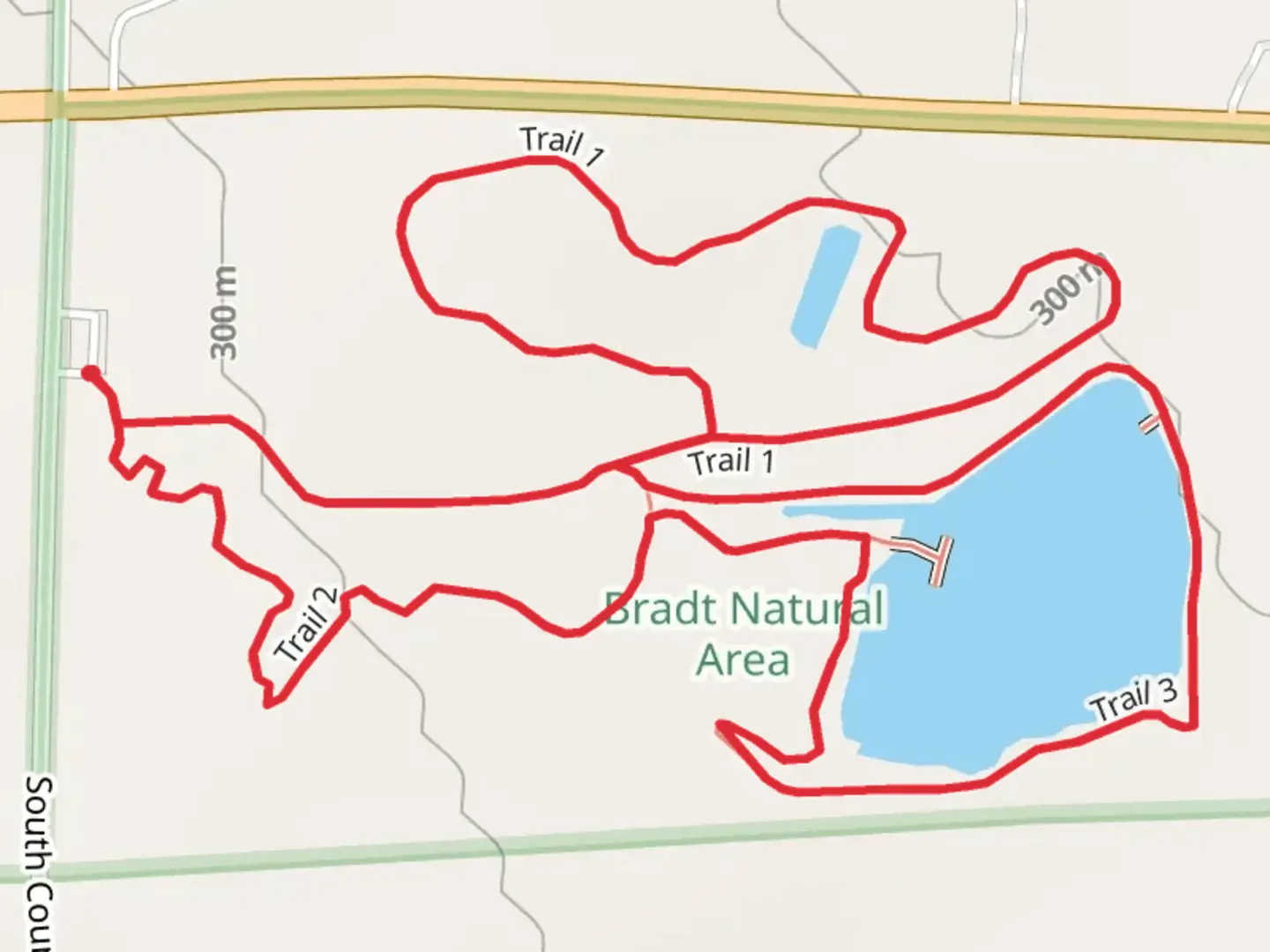An image depicting the trail Trail 1, Trail 2 and Trail 3 Loop and its surrounding area.