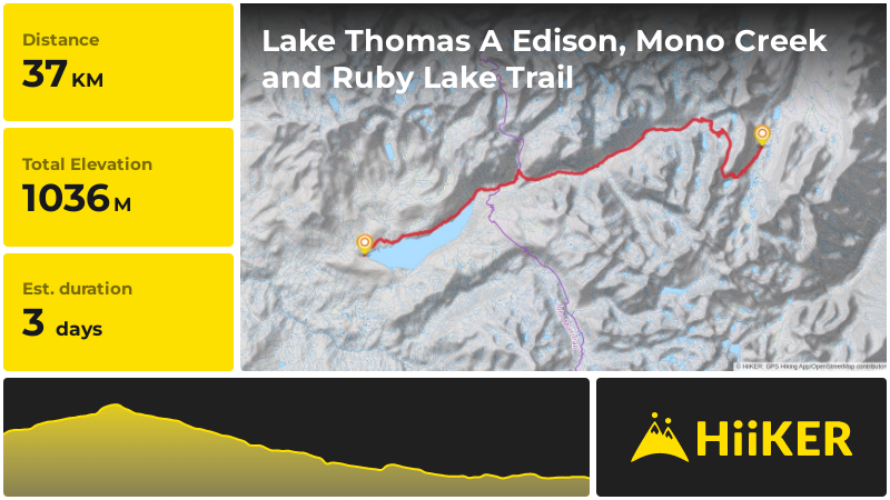Lake Thomas A Edison, Mono Creek and Ruby Lake Trail | Inyo County | C