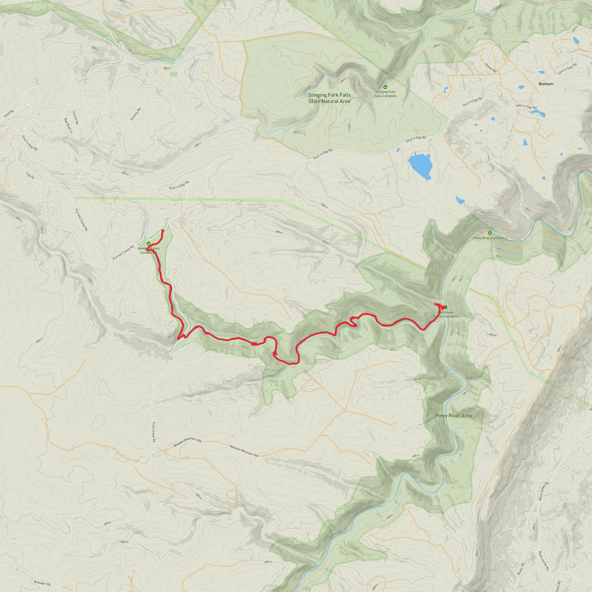 Duskin Branch Trail mobile static map