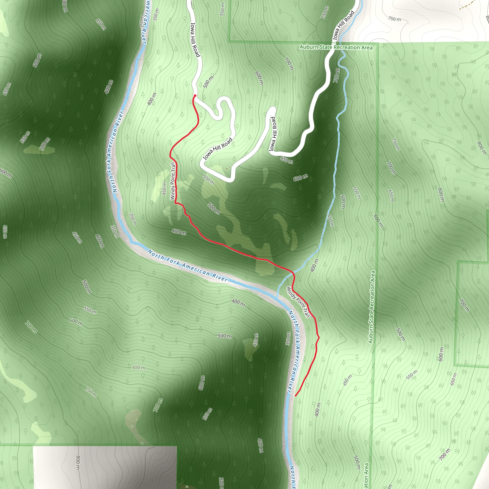Windy Point Trail mobile static map