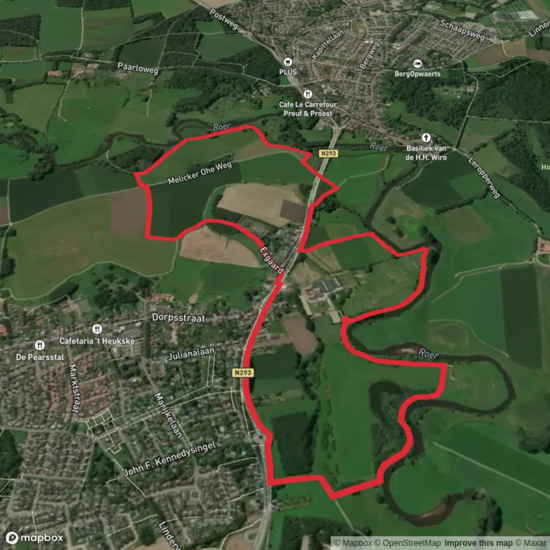 An image depicting the trail Tonnedenhof and Lorberg Loop and its surrounding area.