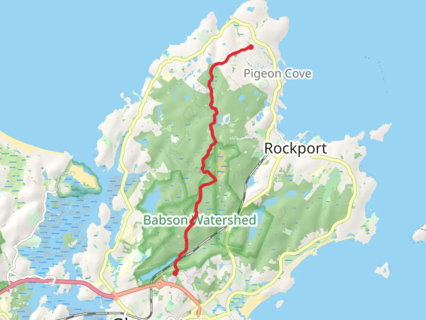 An image depicting the trail Old Rail Track and Babson Boulder Trail and its surrounding area.