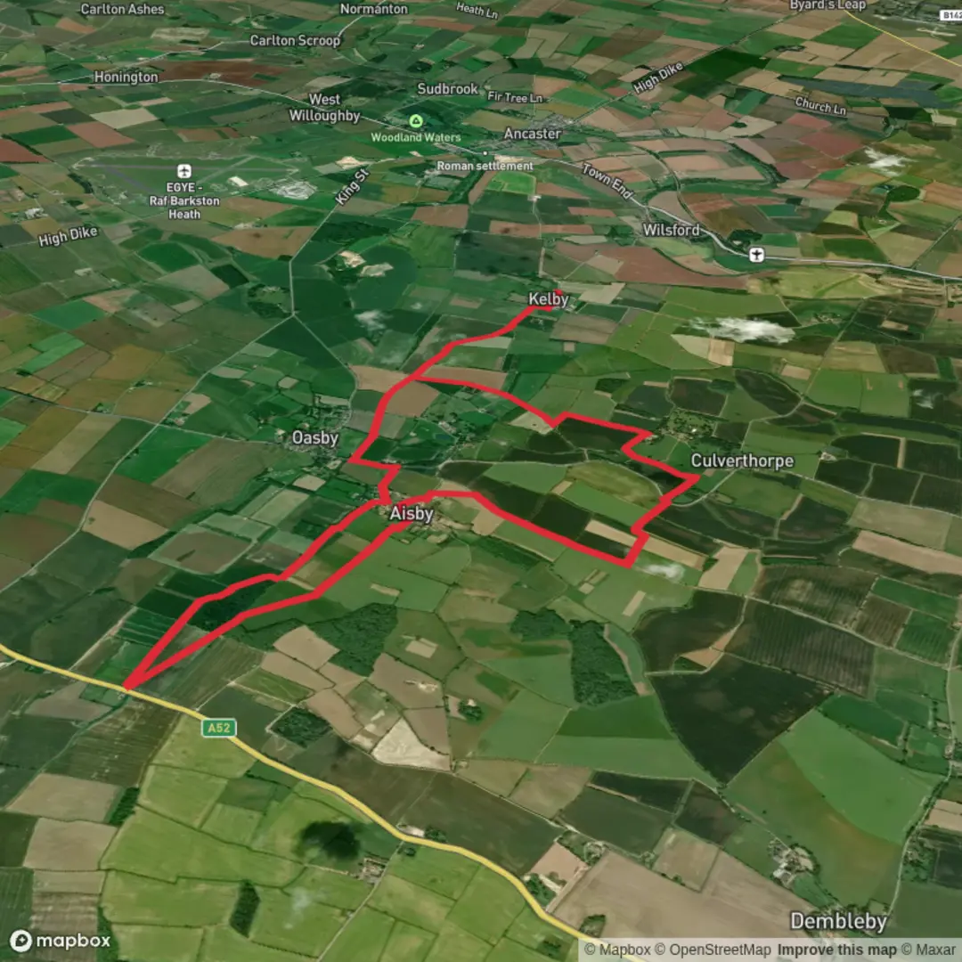 An image depicting the trail Hike from Kelby via Culverthorpe Park and its surrounding area.