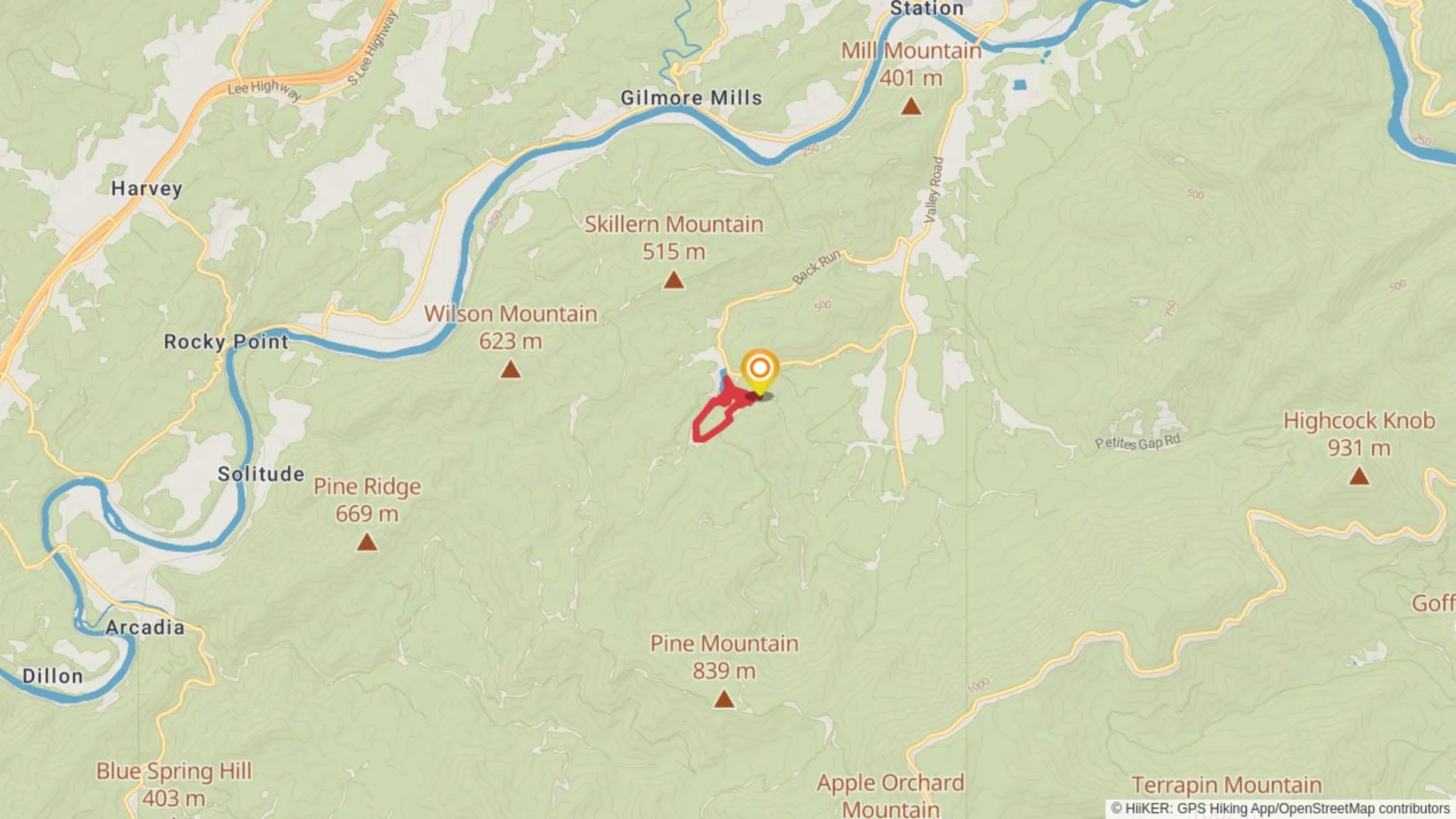 An image depicting the trail Cave Mountain Lake Loop and its surrounding area.