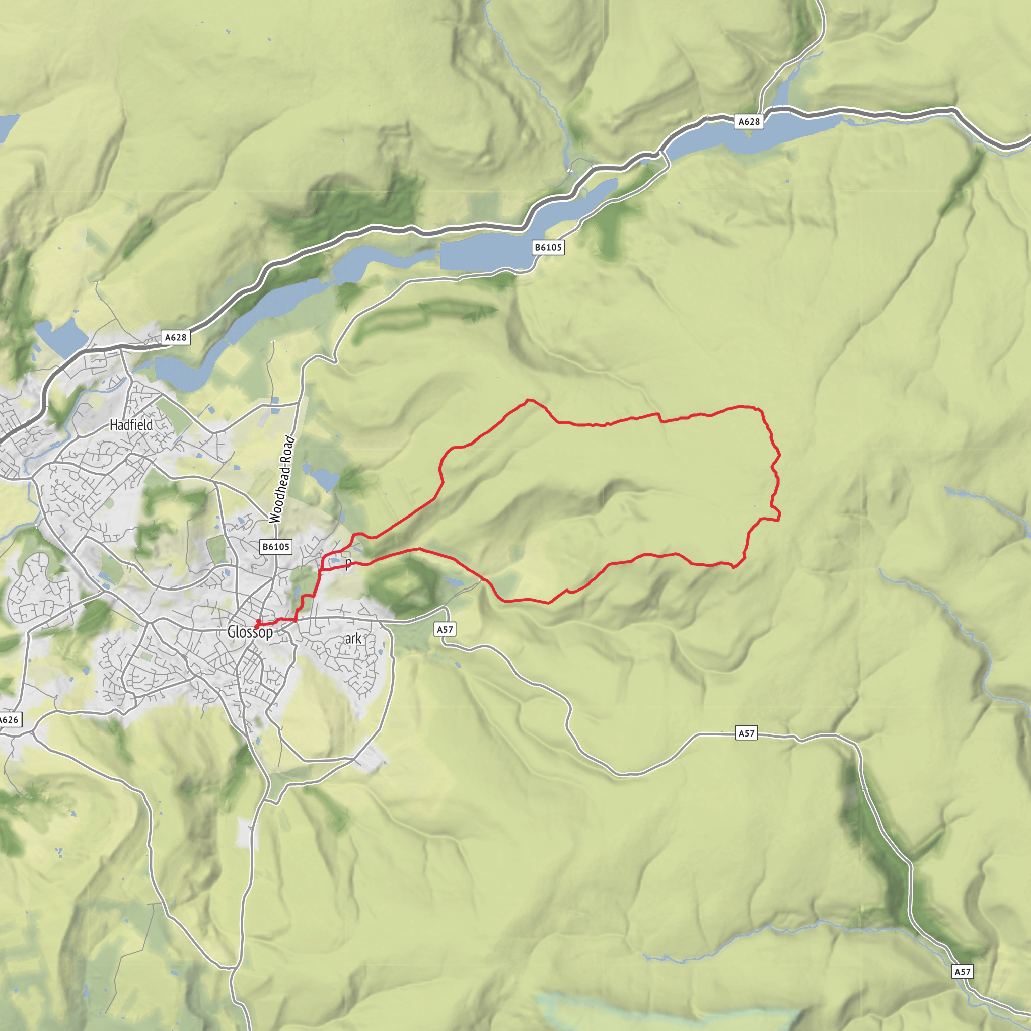 Bleaklow Head and Higher Shelf Stones mobile static map