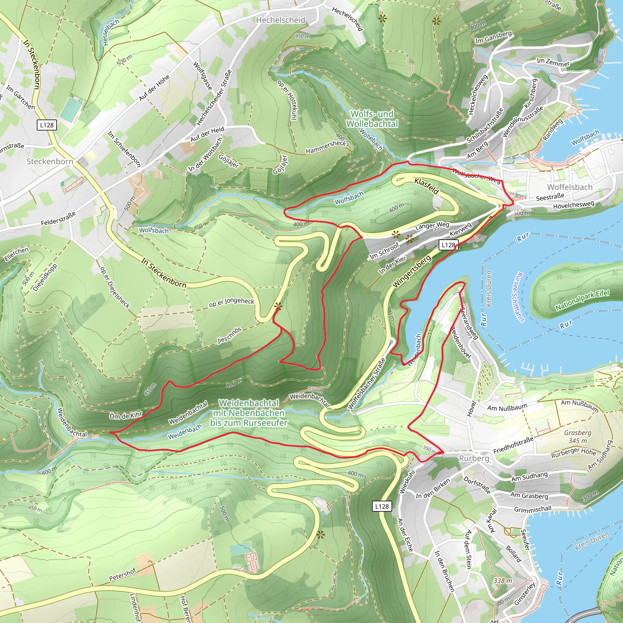 Rurseeblick, Weidenbach Loop via Zur Jungenheck mobile static map