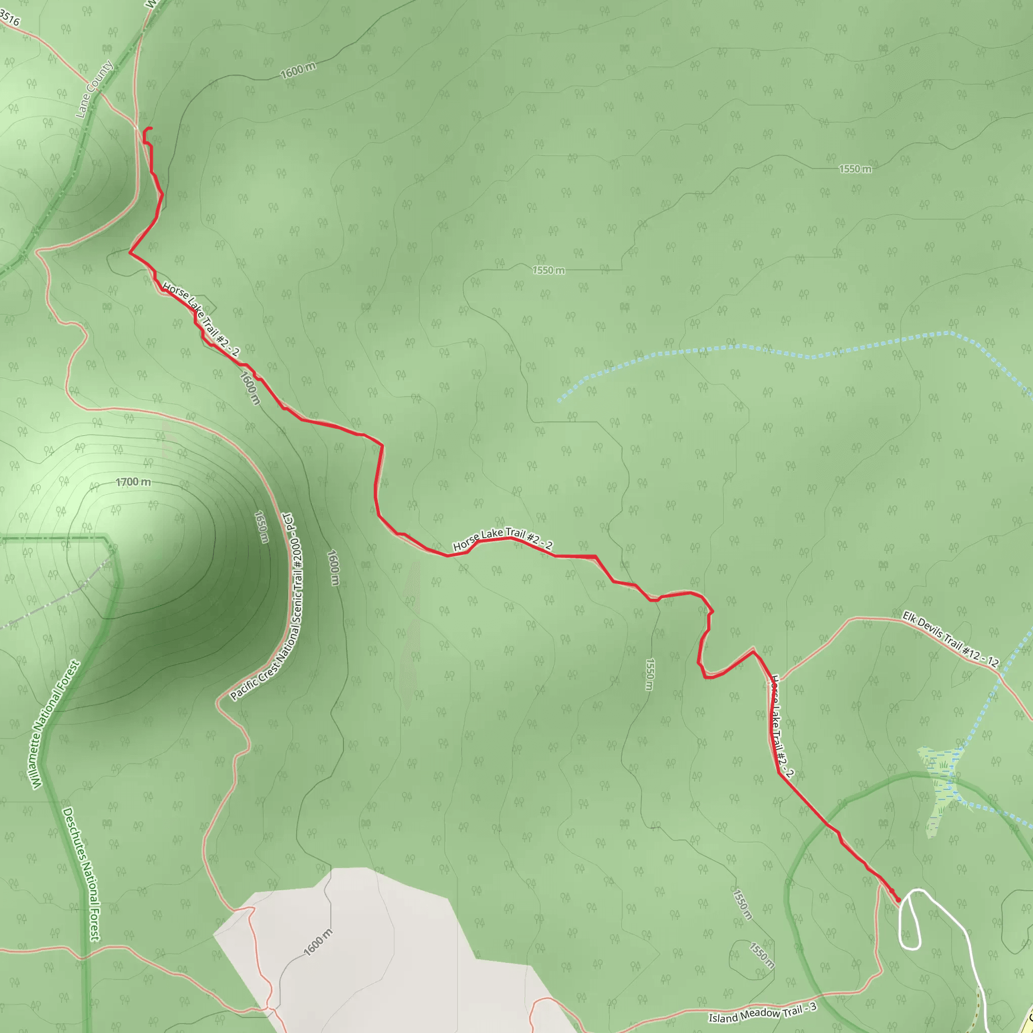 Horse Lake Trail mobile static map