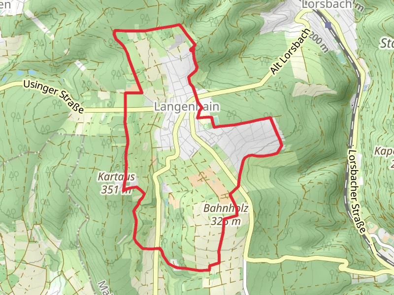 Bahai Temple, Kartaus and Blick in die Ebene Loop via Panoramaweg Langenhain