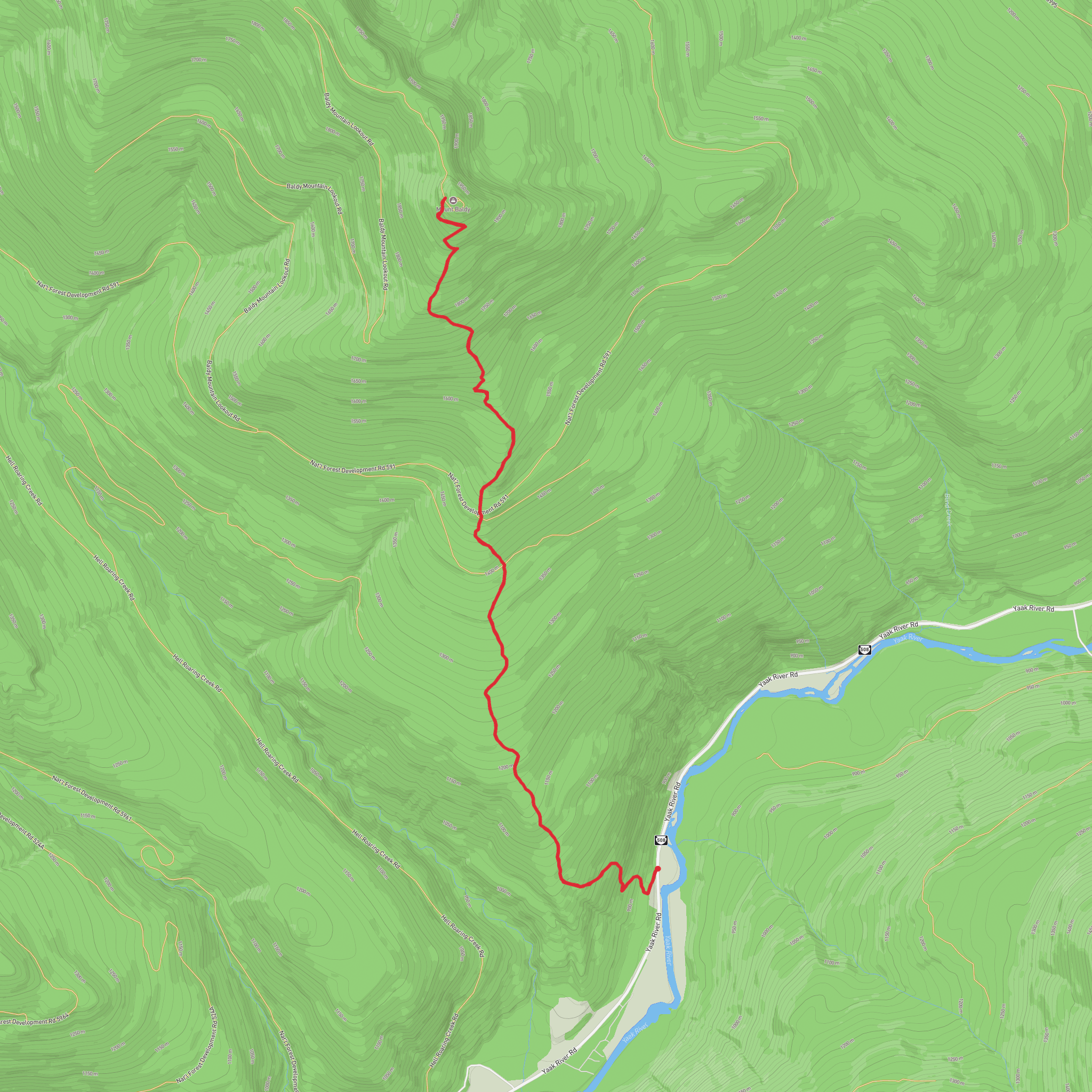 Baldy Mountain Trail mobile static map