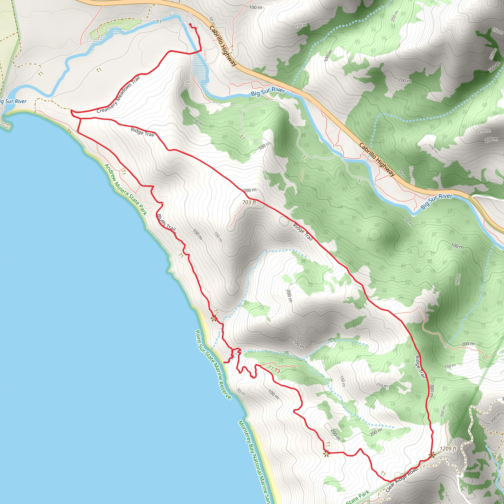 Creamery Meadows, Panorama and Bluffs Loop Trail | Monterey County | C