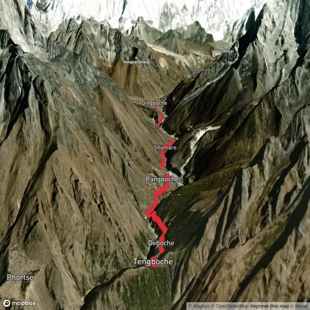 An image depicting the trail Everest Base Camp Day 5 and its surrounding area.
