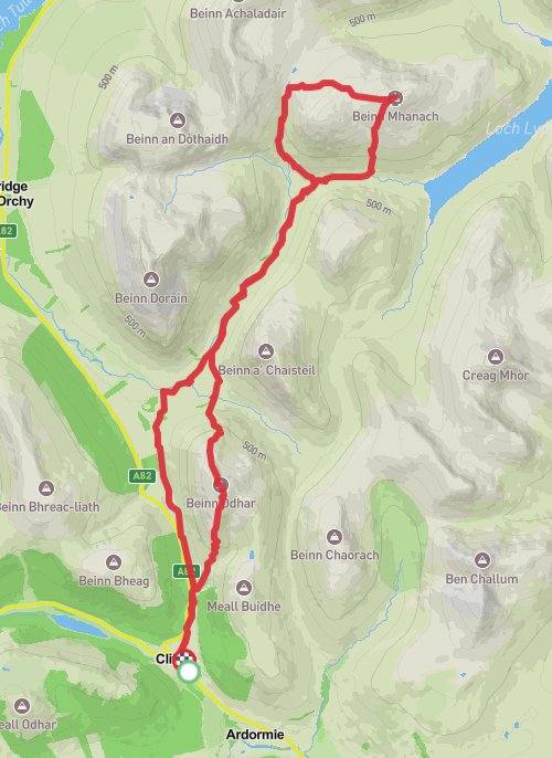A map preview of the recording Stirling Hiking.