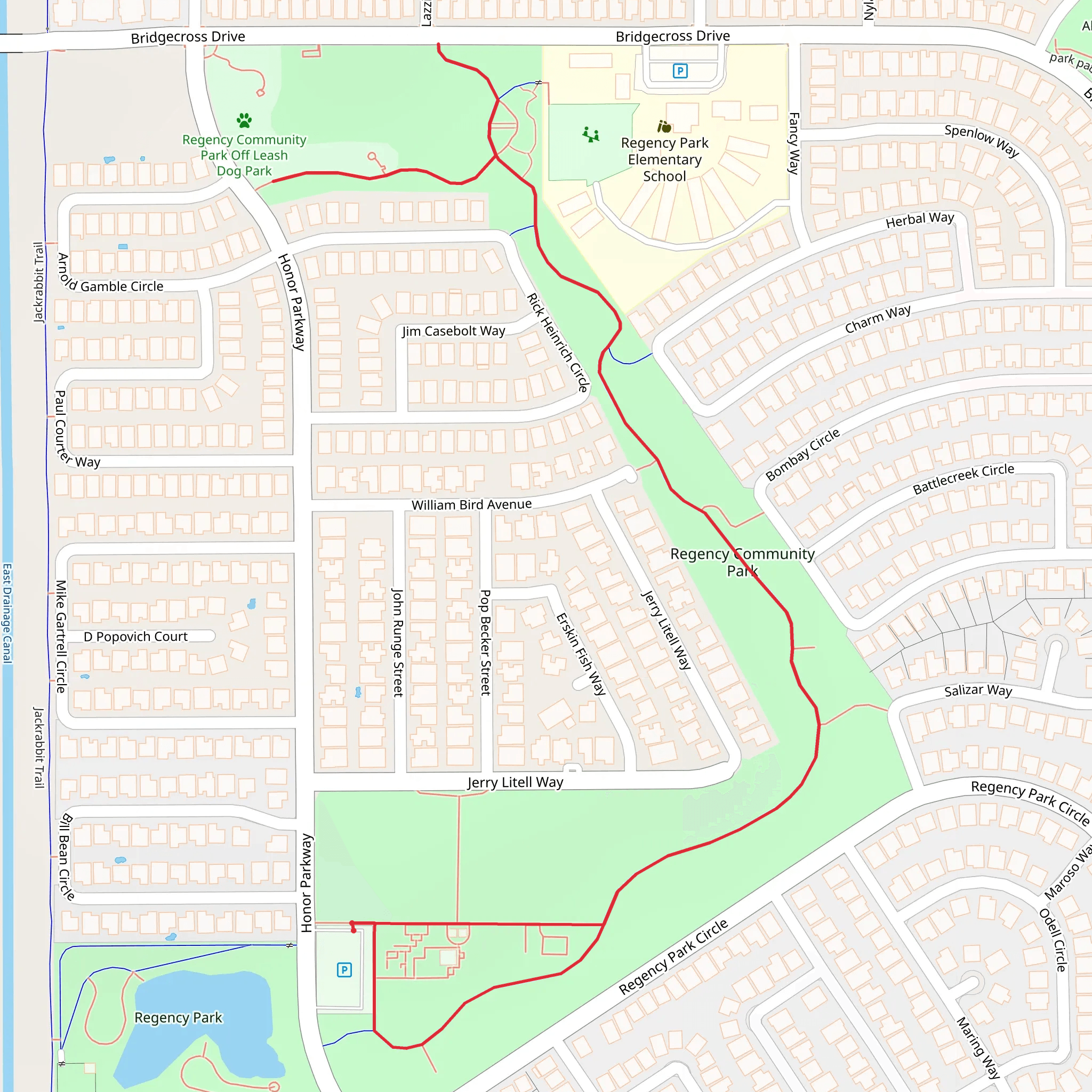 Regency Community Park Walk mobile static map