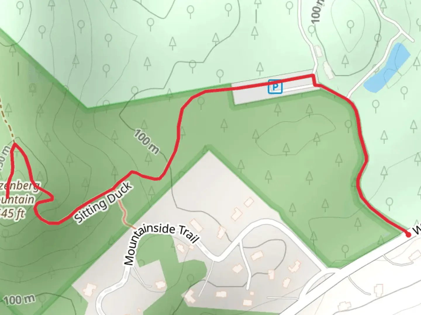 An image depicting the trail Spitzenberg Mountain Trail and its surrounding area.
