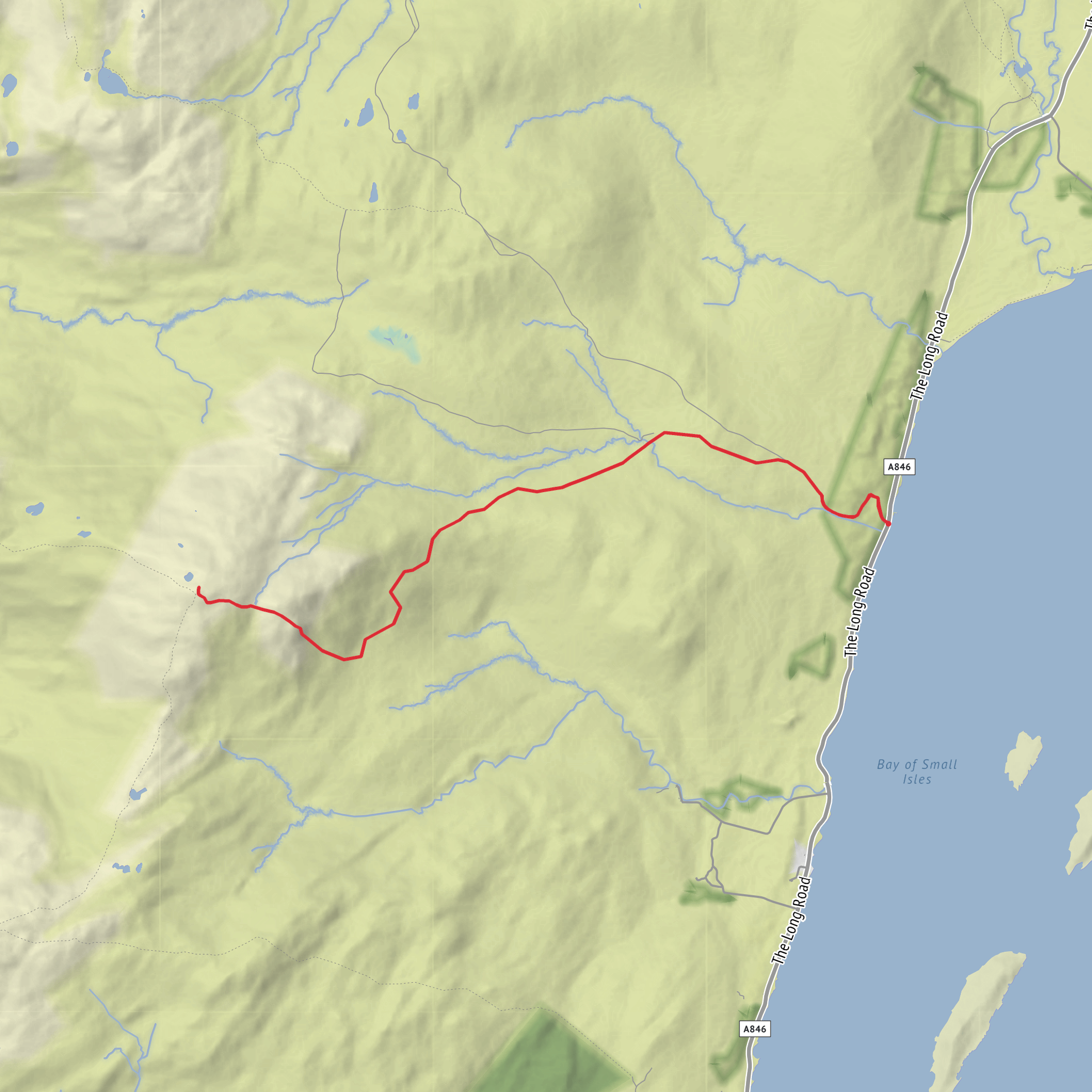 Glas Bheinn from Loch na Mile mobile static map