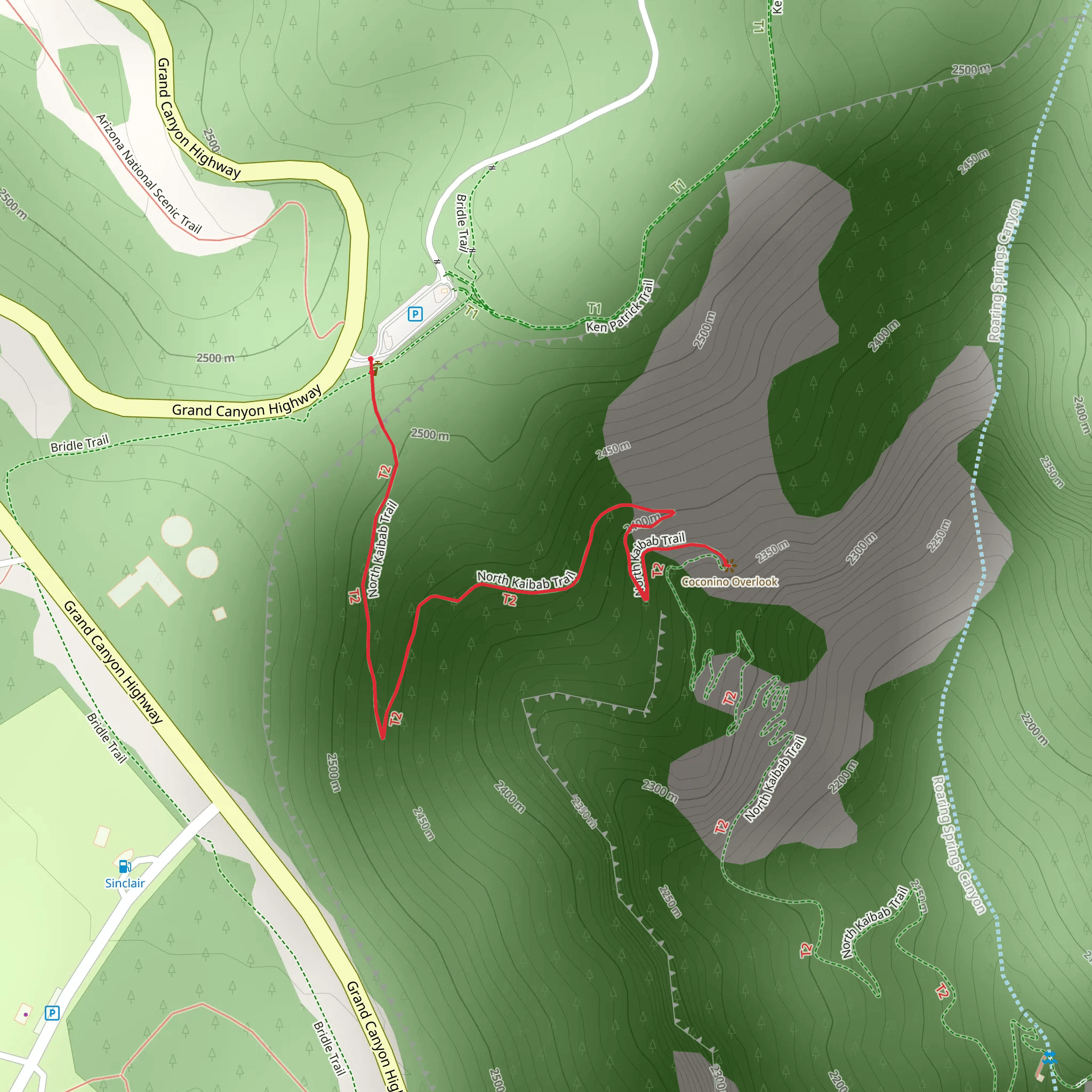 Arizona Trail - Short from Grand Canyon Highway mobile static map