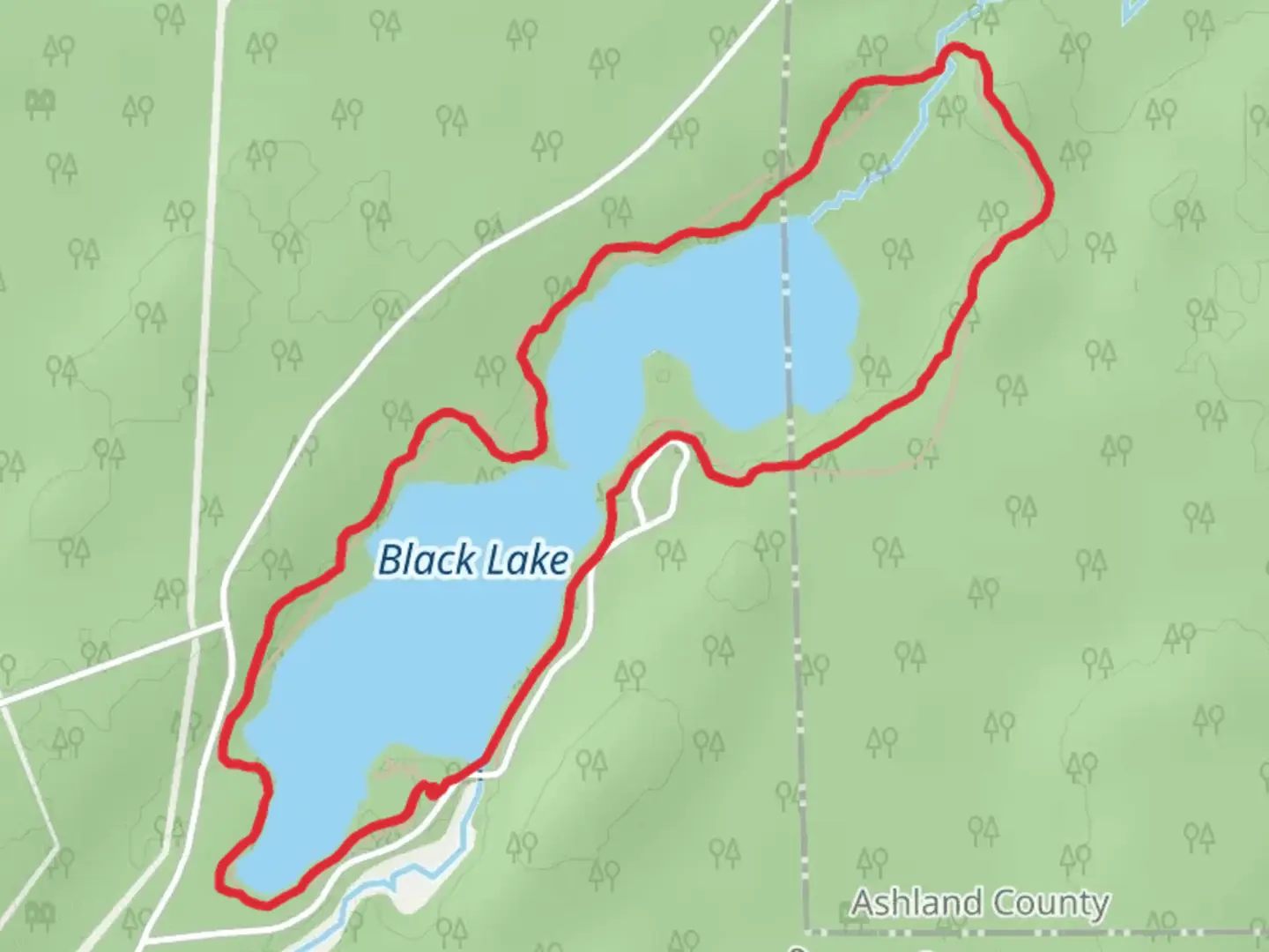 An image depicting the trail Black Lake Trail and its surrounding area.