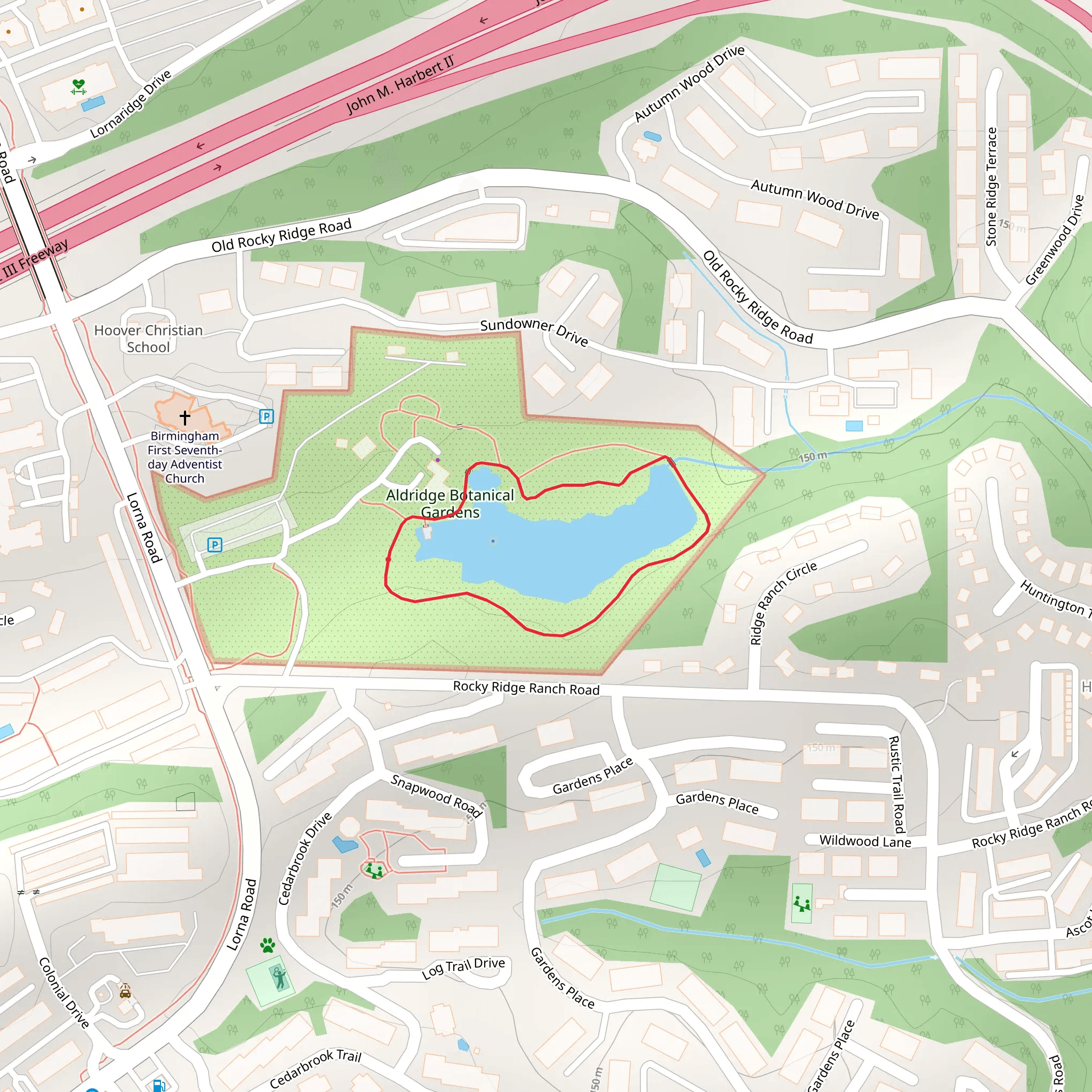 Aldridge Gardens Loop mobile static map