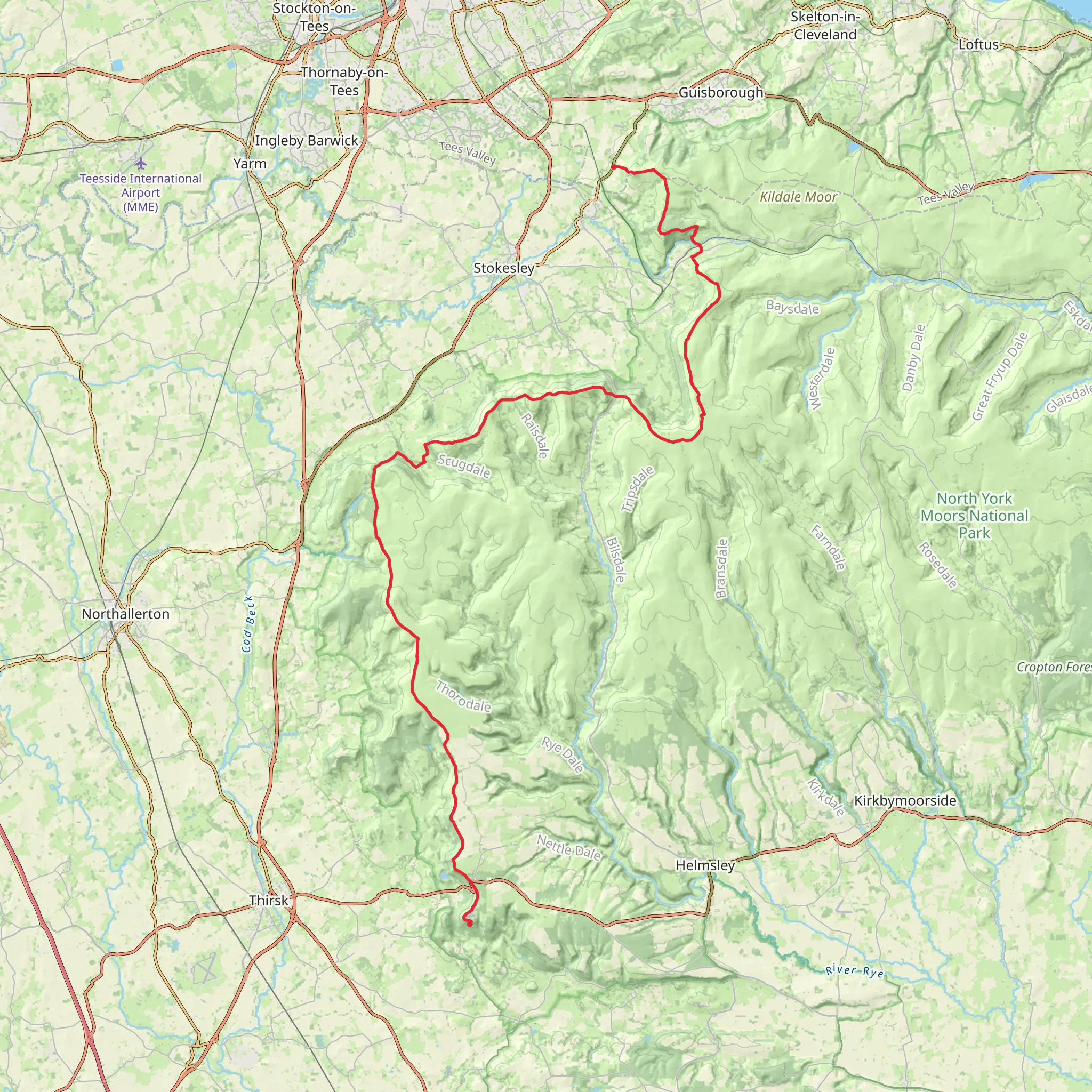 Cleveland Way - Newton under roseberry to White horse mobile static map
