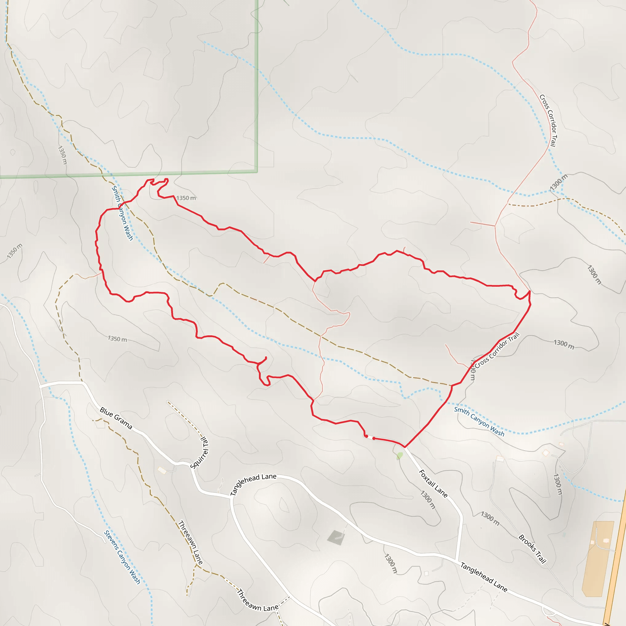 Cross Corridor and Smith Canyon Loop Trail mobile static map
