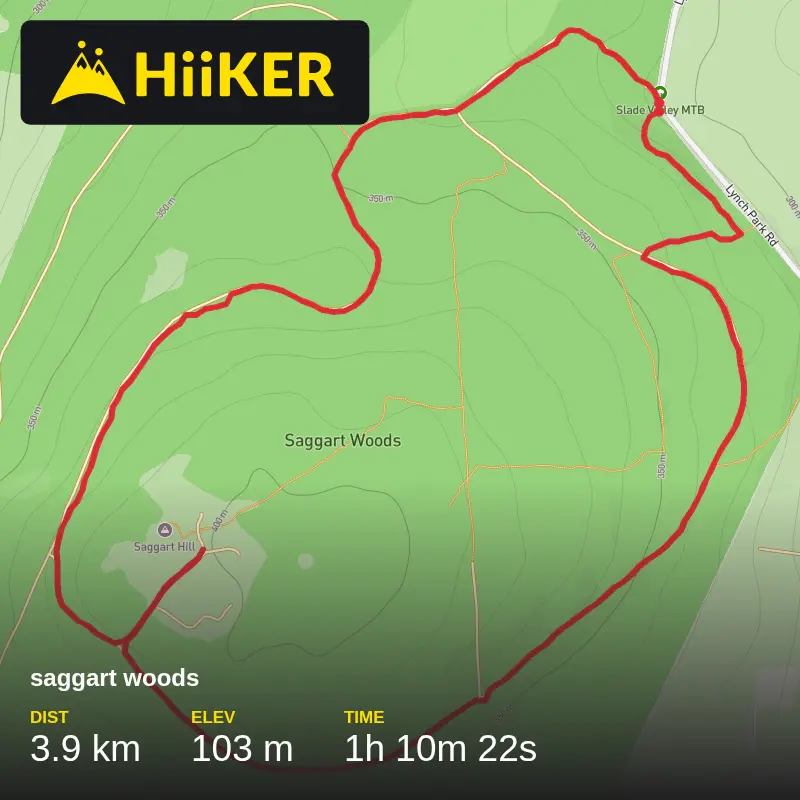 A map preview of the recording saggart woods.