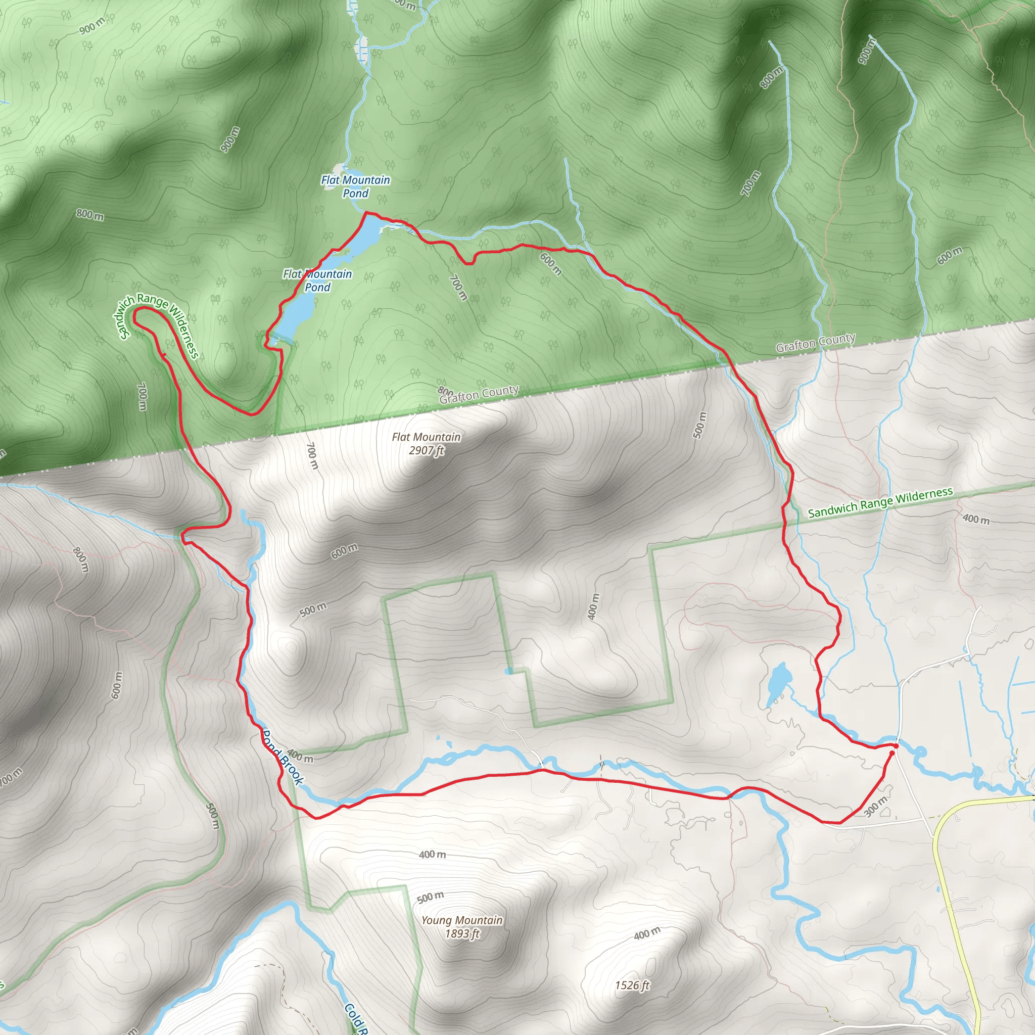 Flat Mountain Pond Trail Loop mobile static map