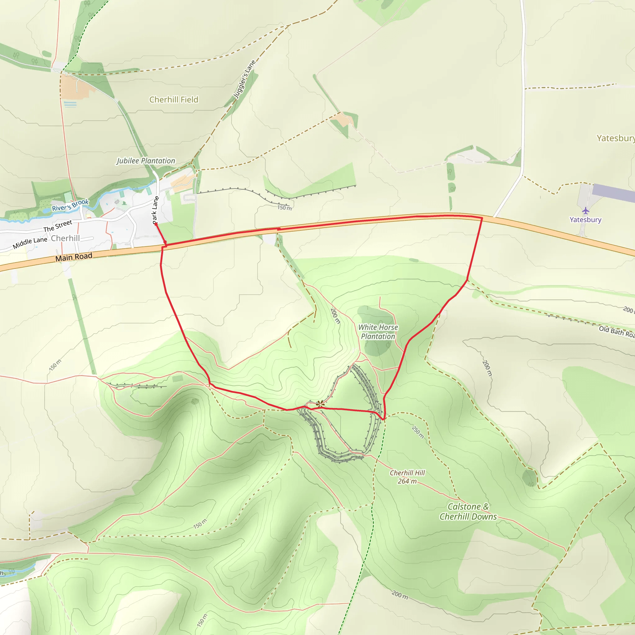 Cherhill White Horse Loop mobile static map