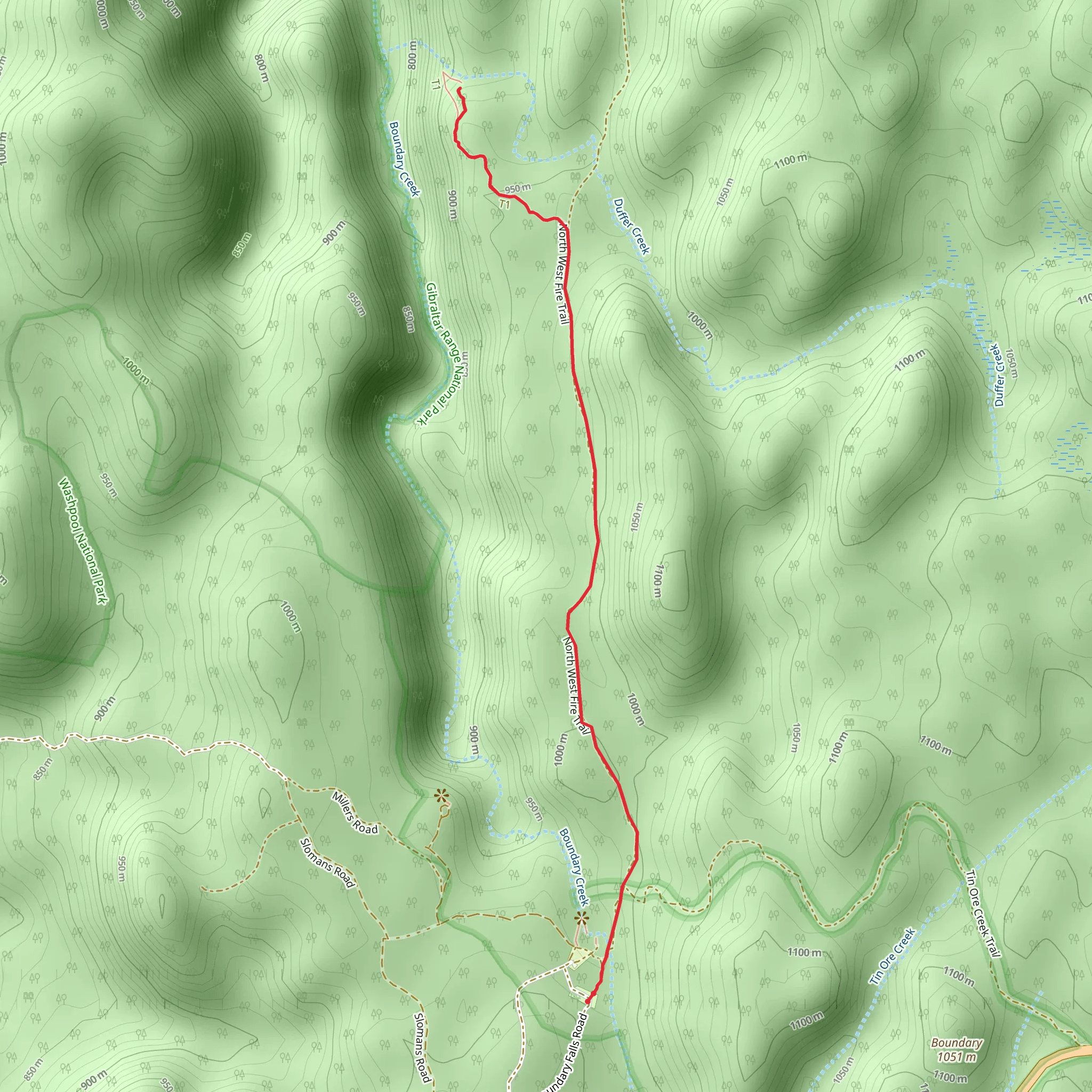 Duffer Falls Track mobile static map