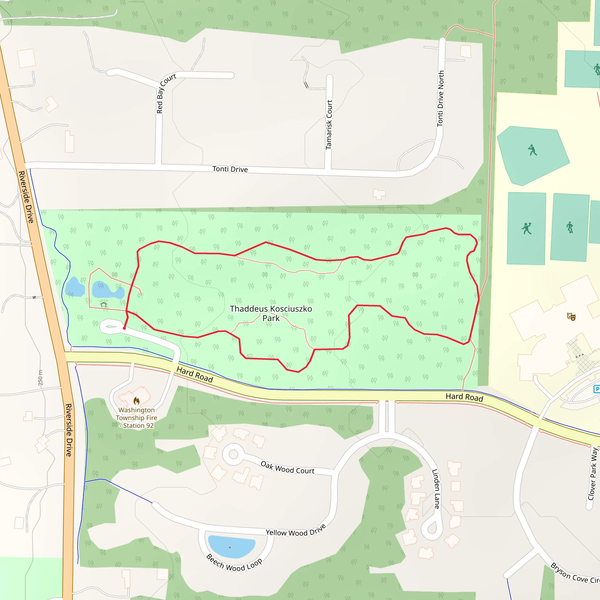 Thaddeus Kosciuszko Park Loop mobile static map