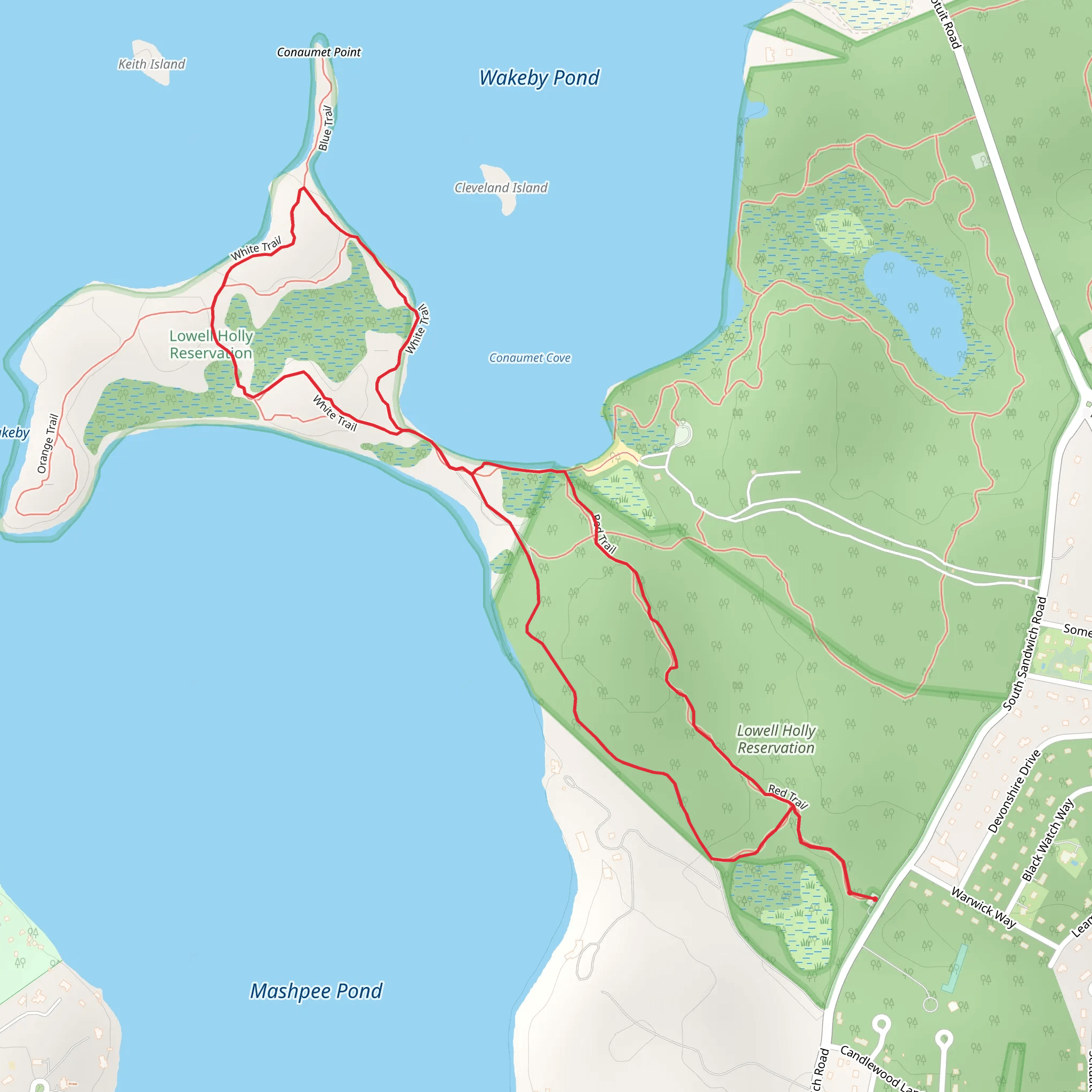 Red Trail and White Trail Loop mobile static map