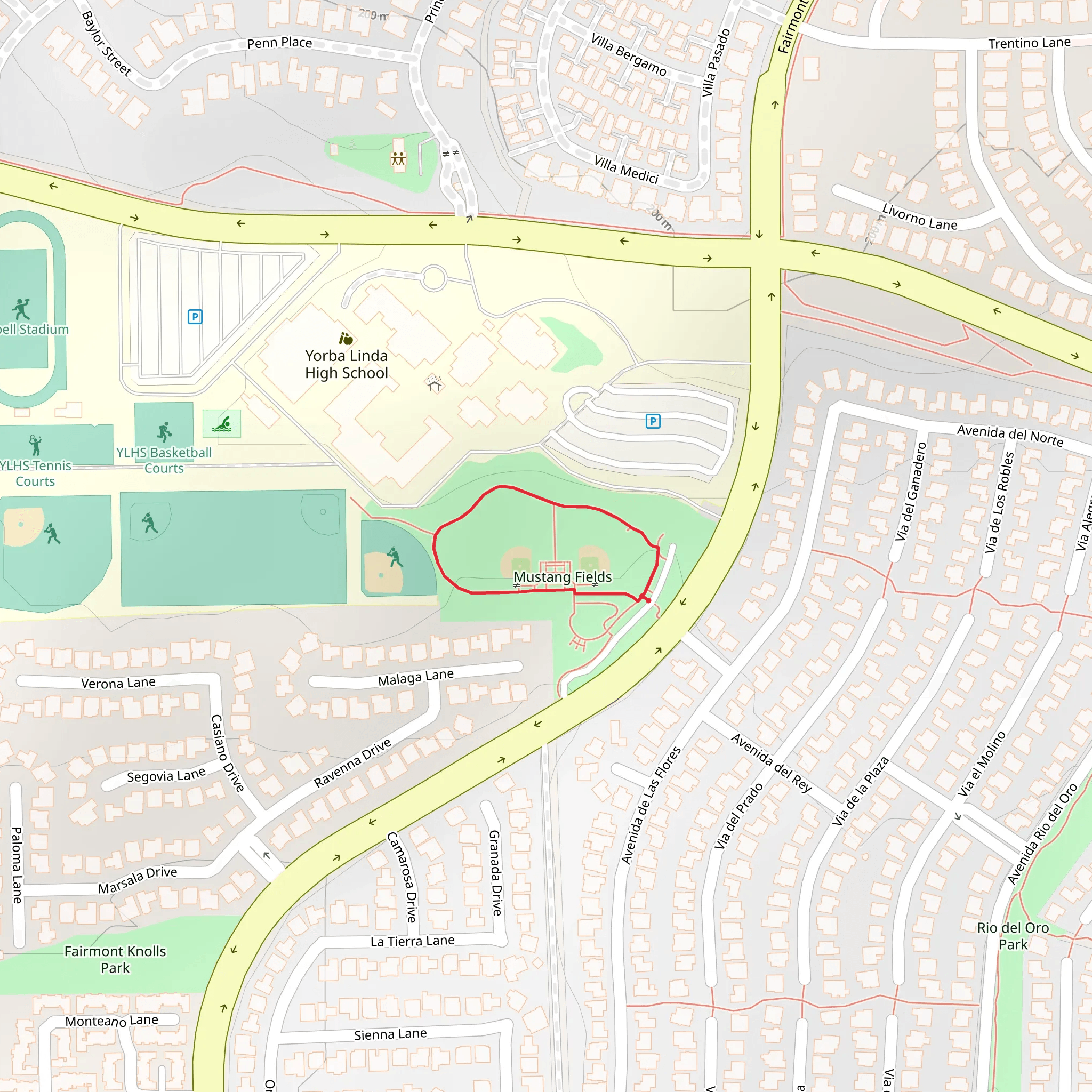 Mustang Fields Loop mobile static map