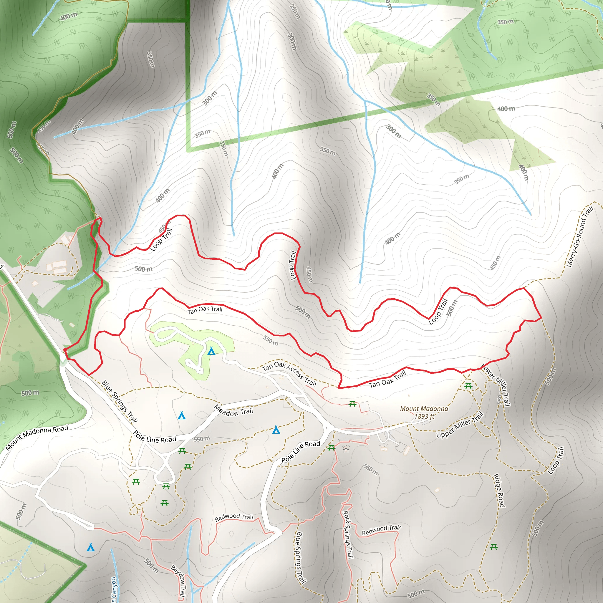 Tan Oak Loop Trail mobile static map