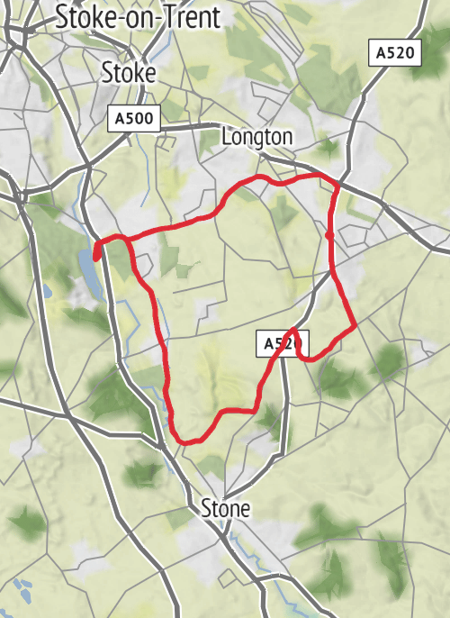 Stoke-on-Trent Road Cycling mobile static map