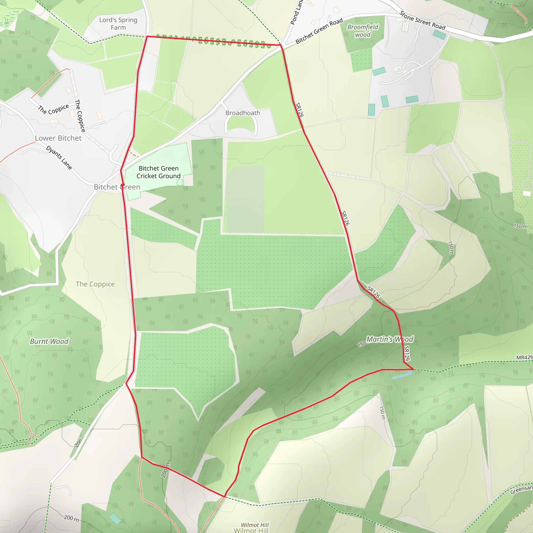Lavender Plantation and Martin's Wood mobile static map