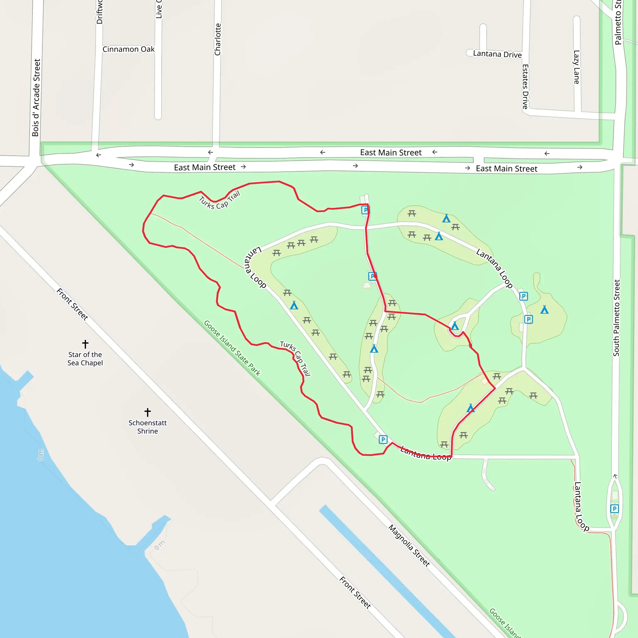Turks Cap Loop Trail mobile static map