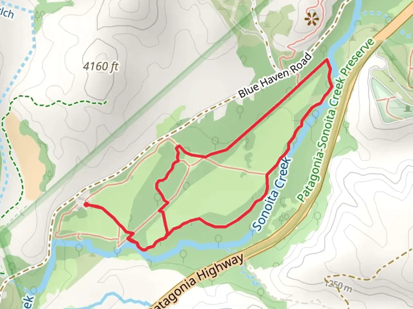 An image depicting the trail Creek and Railroad Loop Trail and its surrounding area.