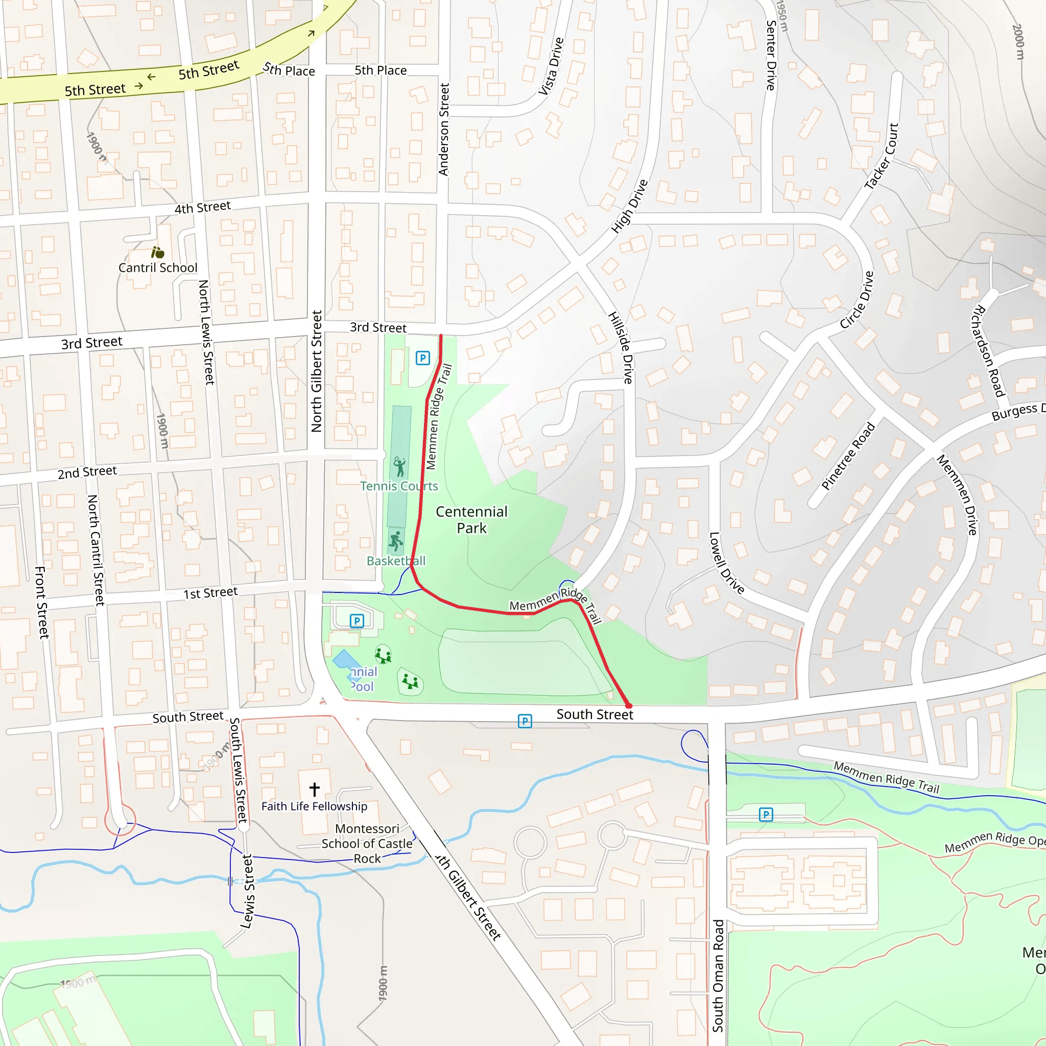 Memmen Ridge Trail Out and Back mobile static map