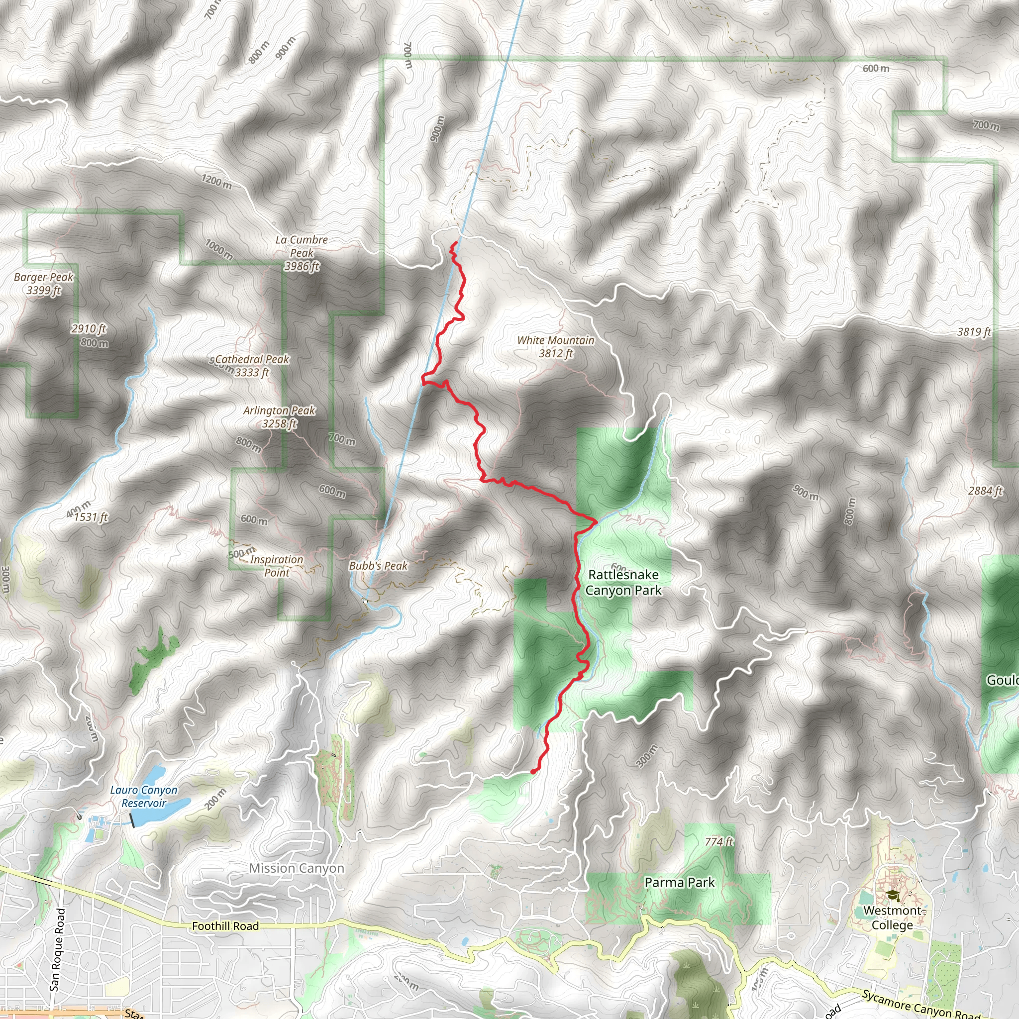 Rattlesnake Canyon and Tunnel Trail mobile static map