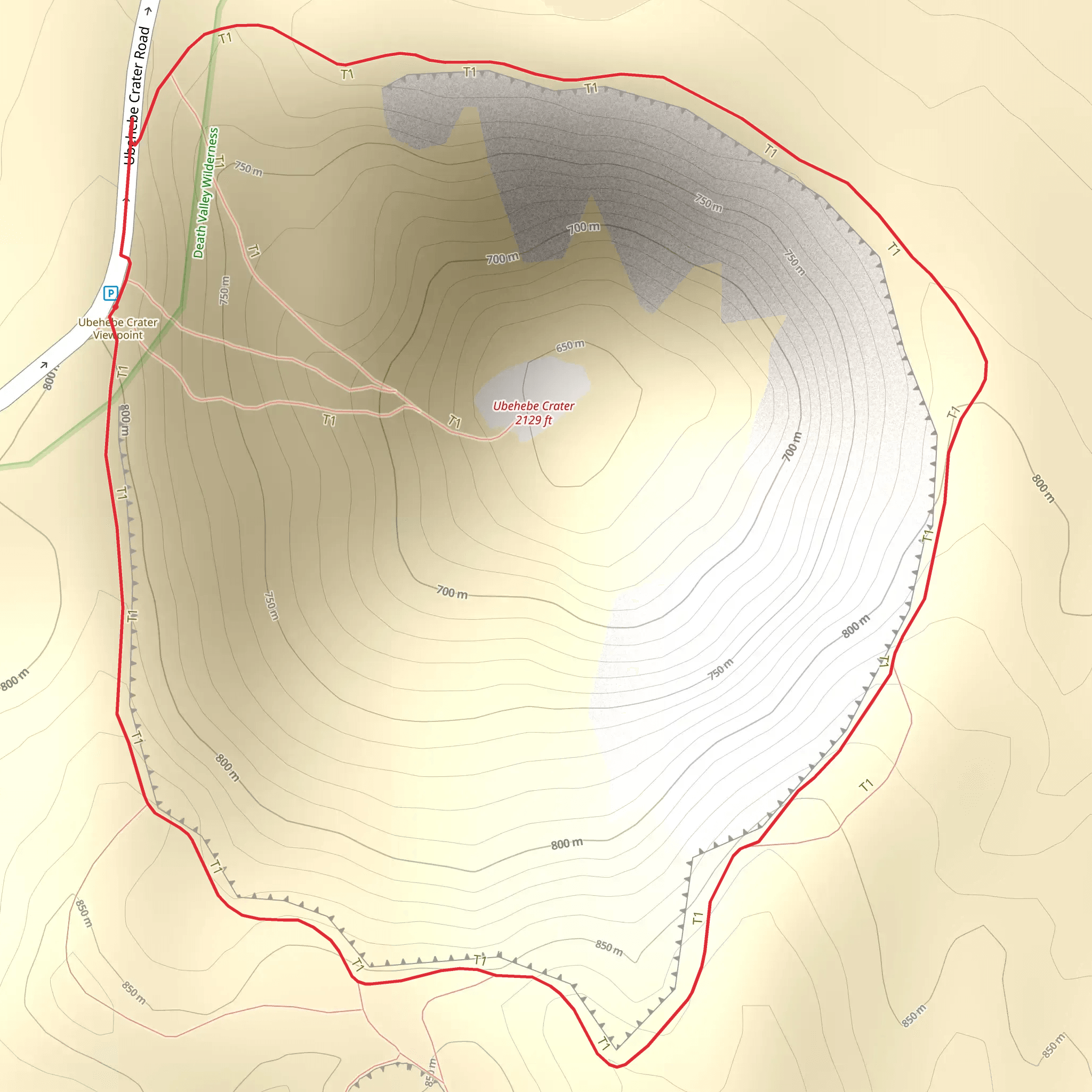 Little Hebe and Ubehebe Crater Loop mobile static map