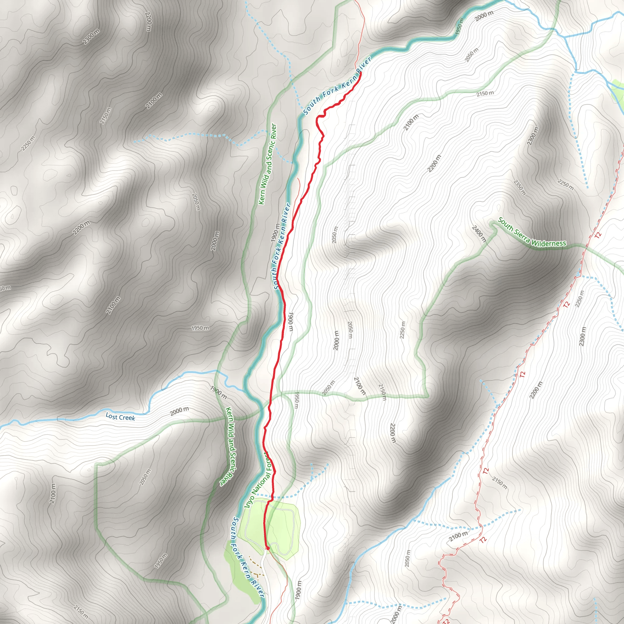 South Fork Kern River via PCT mobile static map