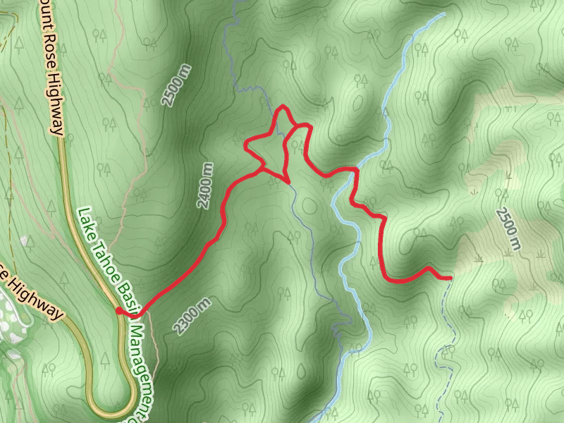 Incline Flume Trail and Tyrolean Downhill Shortcut