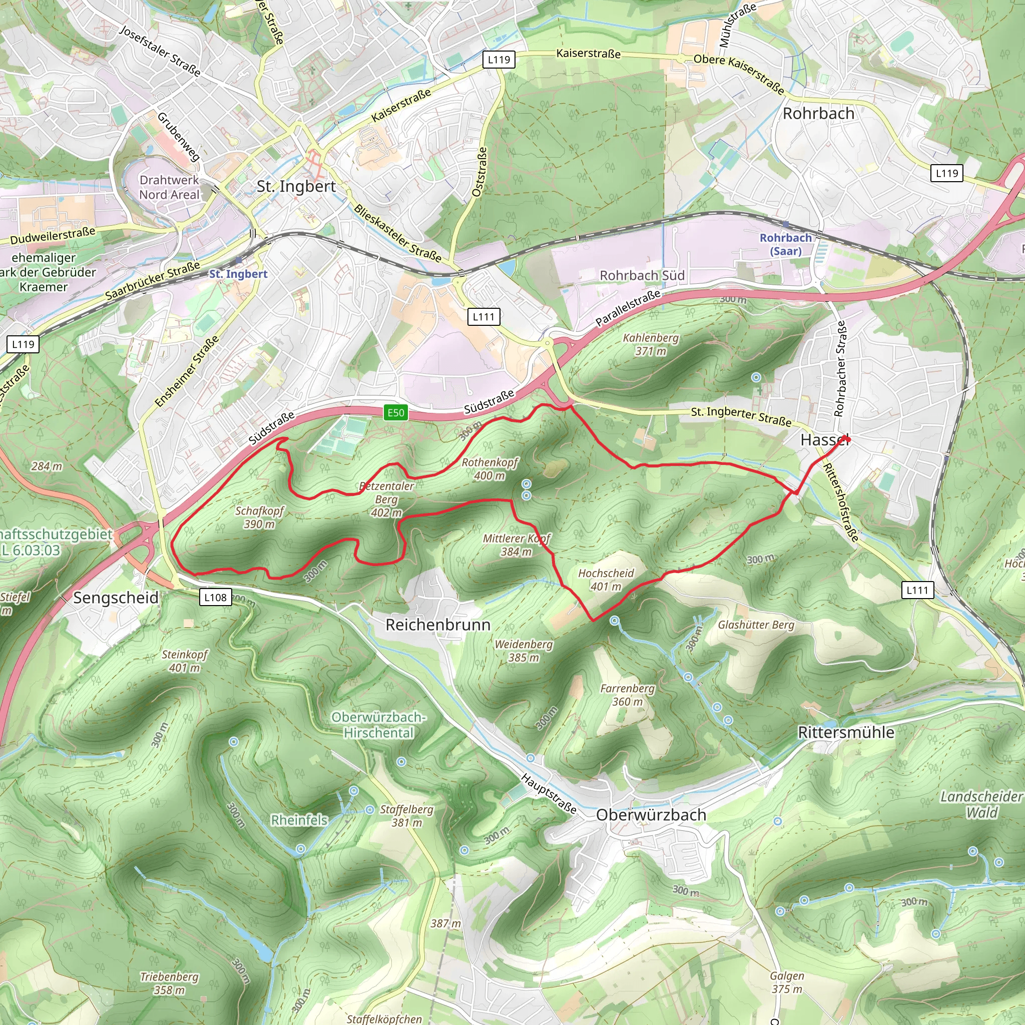 Betzentaler Berg Loop - Hassel mobile static map