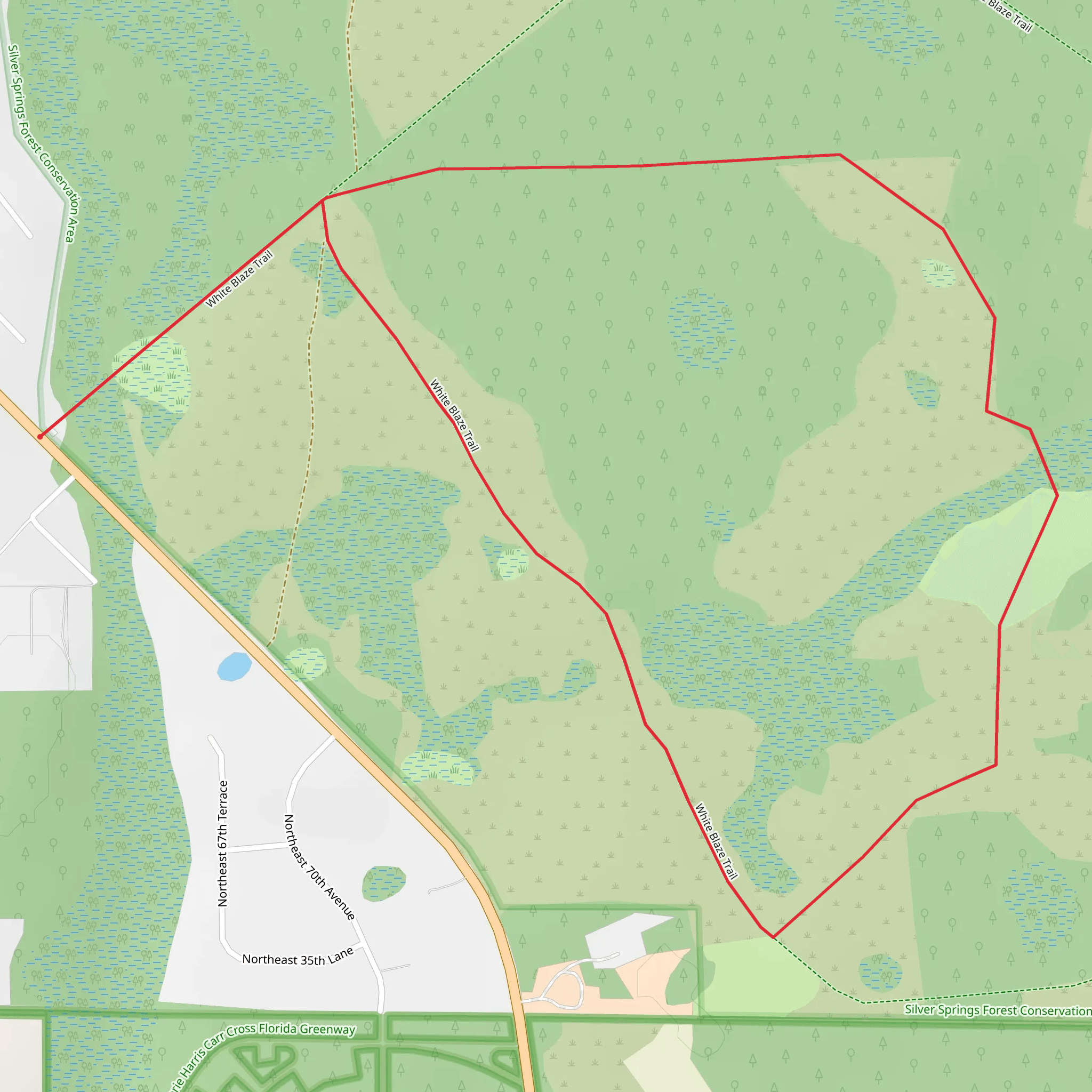 White Blaze Loop Trail mobile static map